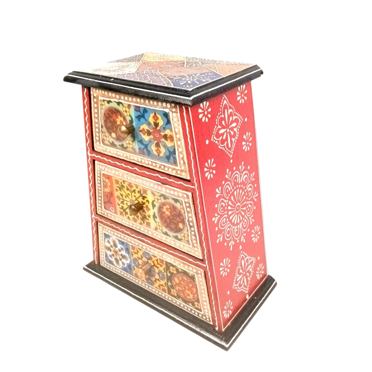 Jewellery Box With 3 Drawers For Dressing Table - 10 Inch - Apkamart