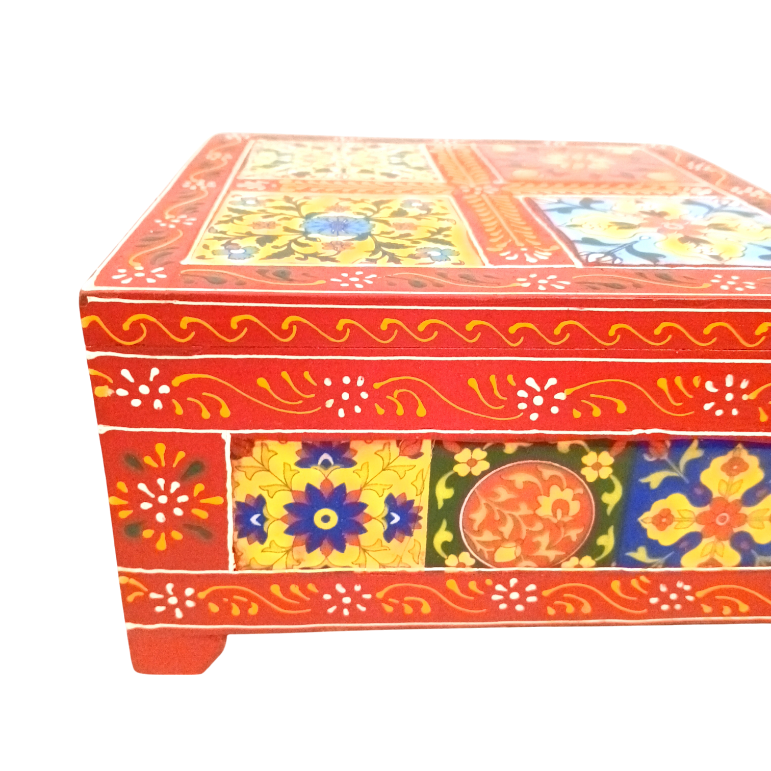 Handcrafted Wooden Box for Dry Fruits, Supari & Jewellery | Decorative Storage Box | Multipurpose Organizer for Gifting, Festive & Home Decor - 8 Inch - Apkamart