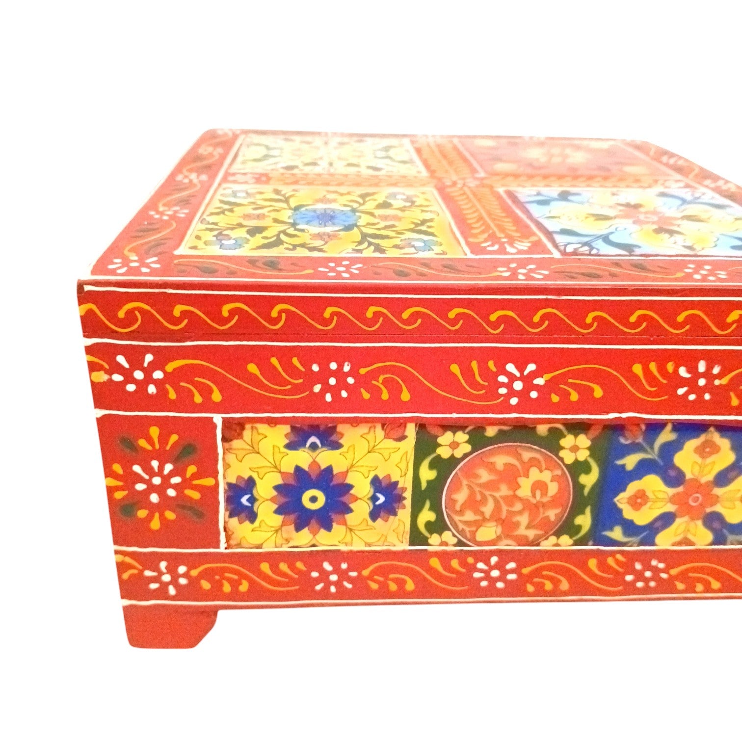 Handcrafted Wooden Box for Dry Fruits, Supari & Jewellery | Decorative Storage Box | Multipurpose Organizer for Gifting, Festive & Home Decor - 8 Inch - Apkamart