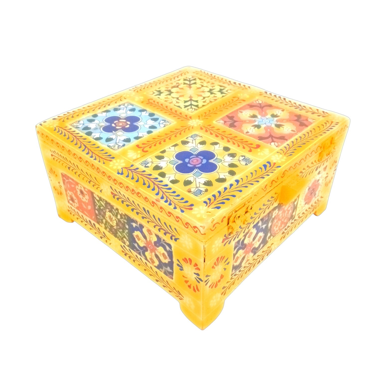 Handcrafted Wooden Box for Dry Fruits, Supari & Jewellery | Decorative Storage Box | Multipurpose Organizer for Gifting, Festive & Home Decor - 8 Inch - Apkamart