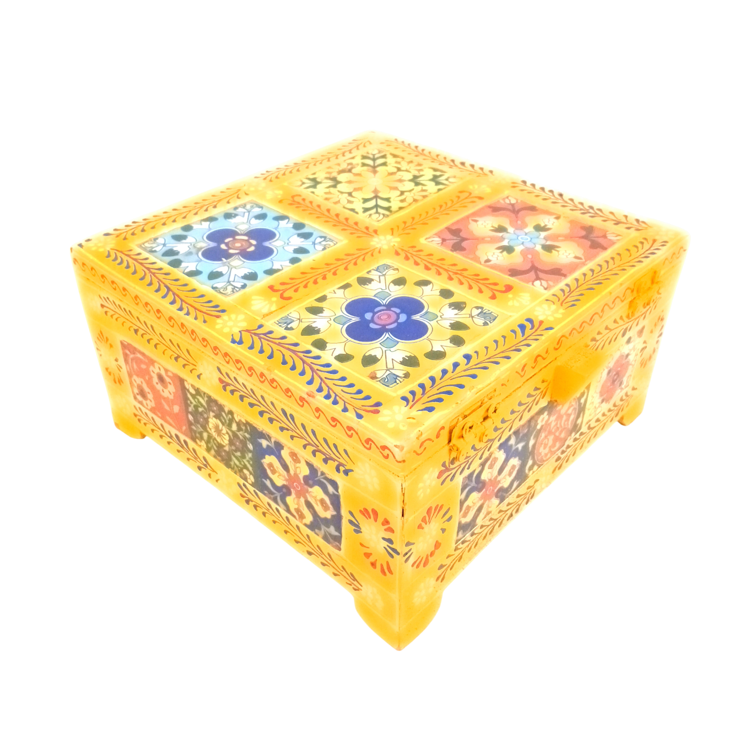 Handcrafted Wooden Box for Dry Fruits, Supari & Jewellery | Decorative Storage Box | Multipurpose Organizer for Gifting, Festive & Home Decor - 8 Inch - Apkamart