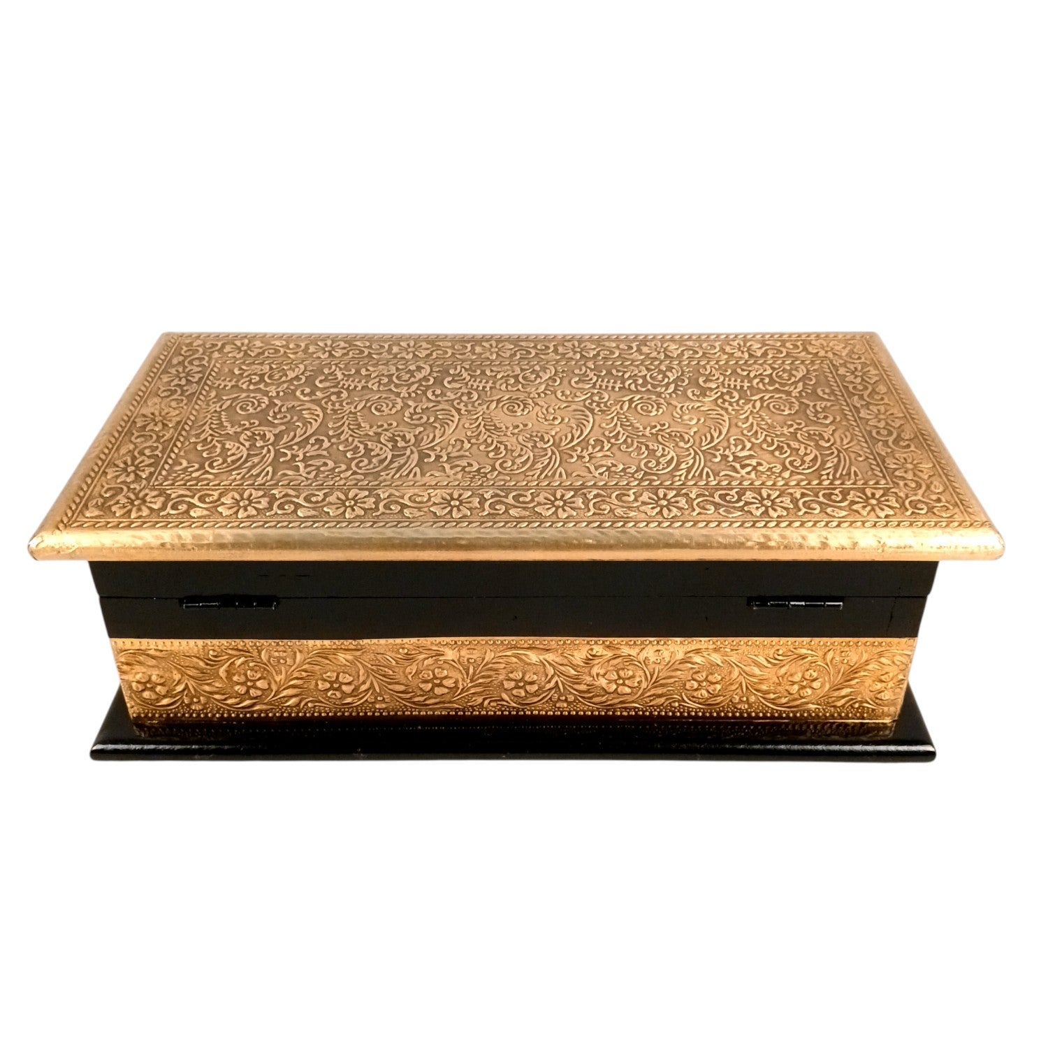 Wooden Jewelry Box for Bride | Bridal Gift Organizer for Women | Luxury Wedding Jewelry Storage Box | Compact Wood & Brass Jewellery Case for Travel & Occasions - 12 Inch - Apkamart