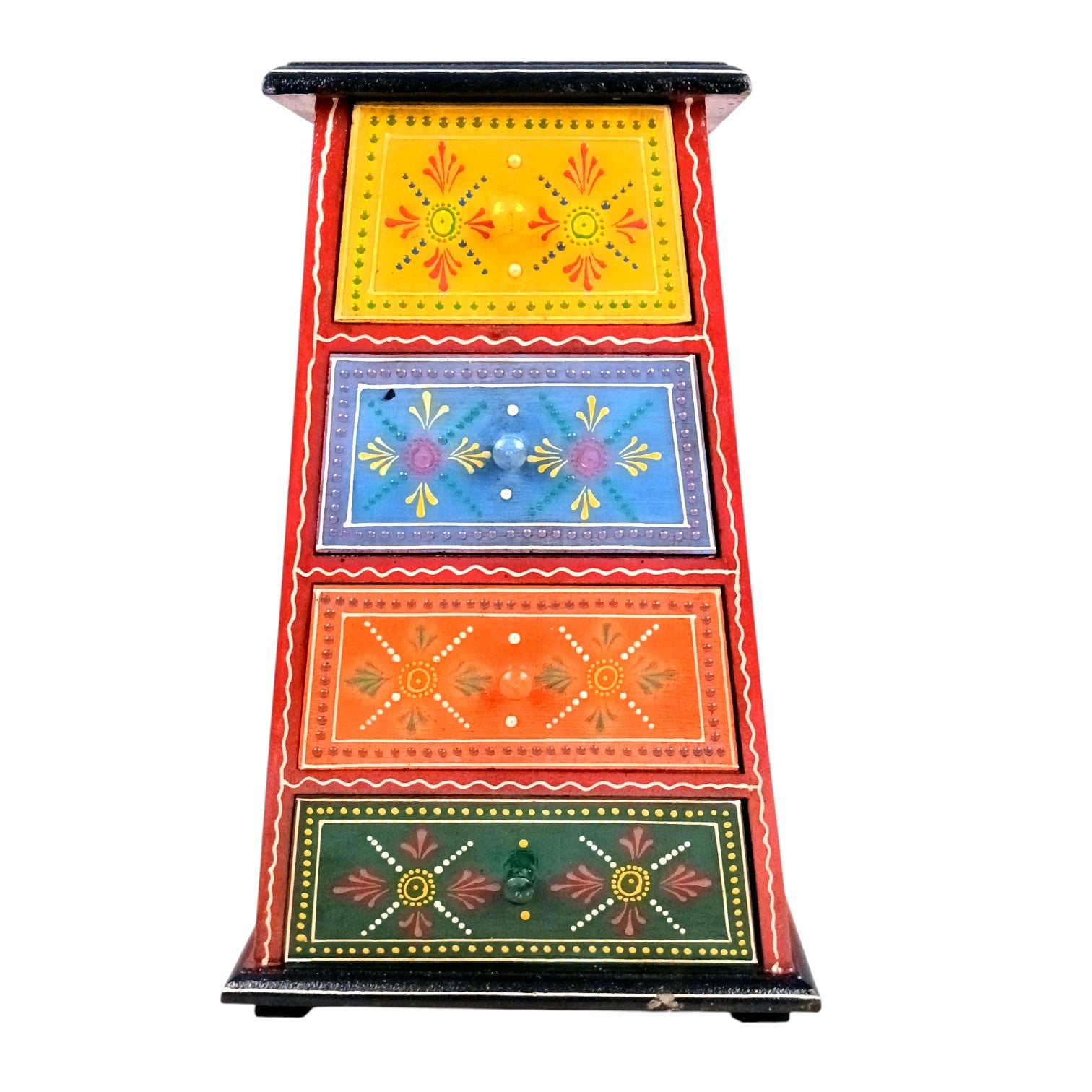 Jewellery Box with 4 Drawers | Handcrafted Jewellery Organizer for Rings, Earrings, Bangles, Watches | Decorative Jewellery Storage Box for Dressing Table - 14 Inch - Apkamart #Style_Design 1