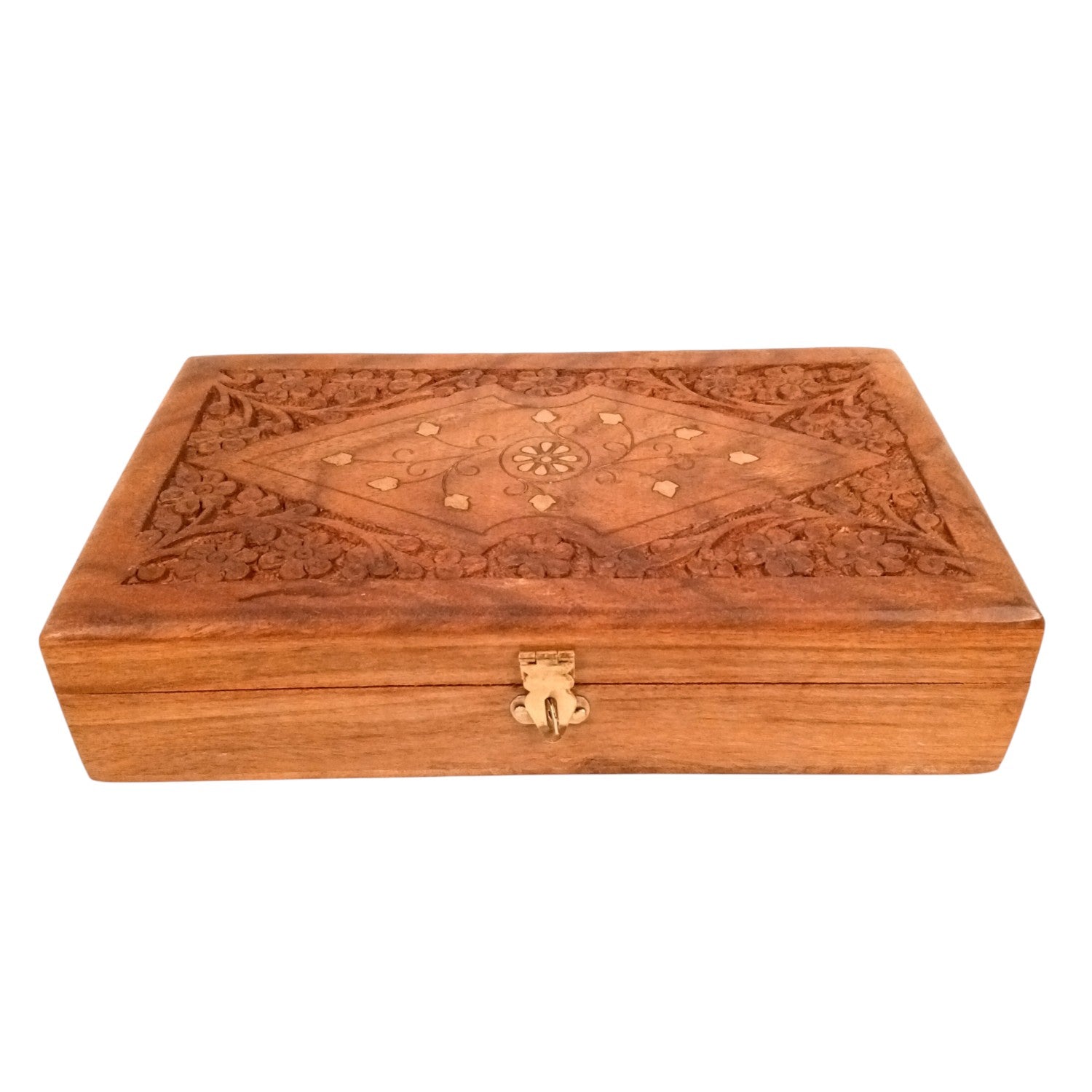 Wooden Jewelry Box for Bride | Bridal Gift Organizer for Women | Luxury Wedding Jewelry Storage Box | Compact Wooden Jewellery Case for Travel & Occasions - 10 Inch - Apkamart