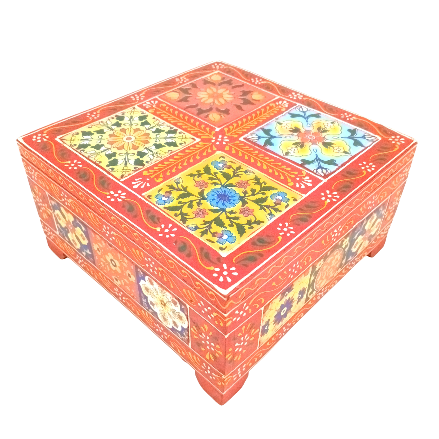 Handcrafted Wooden Box for Dry Fruits, Supari & Jewellery | Decorative Storage Box | Multipurpose Organizer for Gifting, Festive & Home Decor - 8 Inch - Apkamart