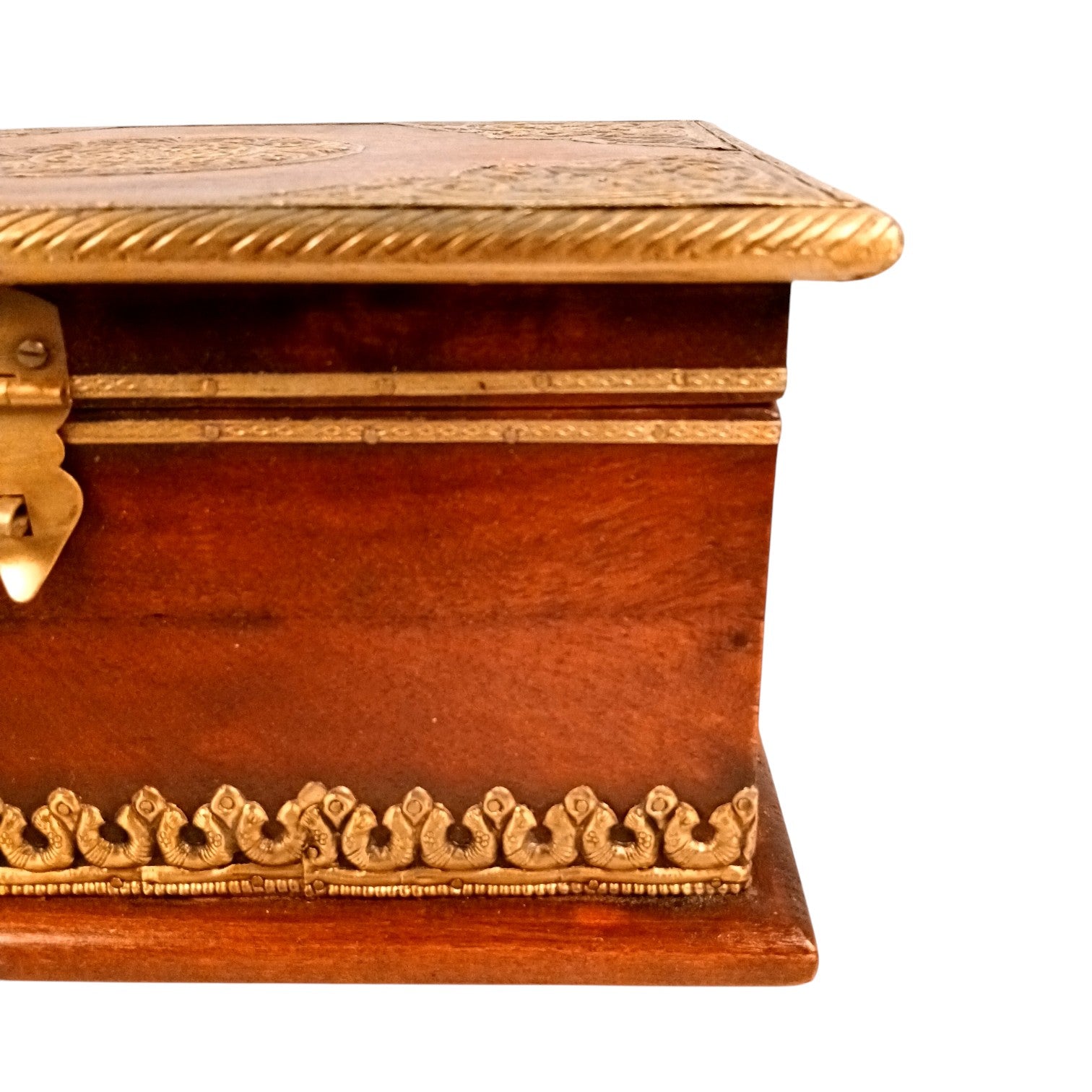 Wooden Big Trunk Storage Box | Handcrafted Utility Organizer for Jewellery, Keepsakes, Accessories & Home Decor | Durable Multipurpose Storage Box & Utility Chest - 12 Inch - Apkamart
