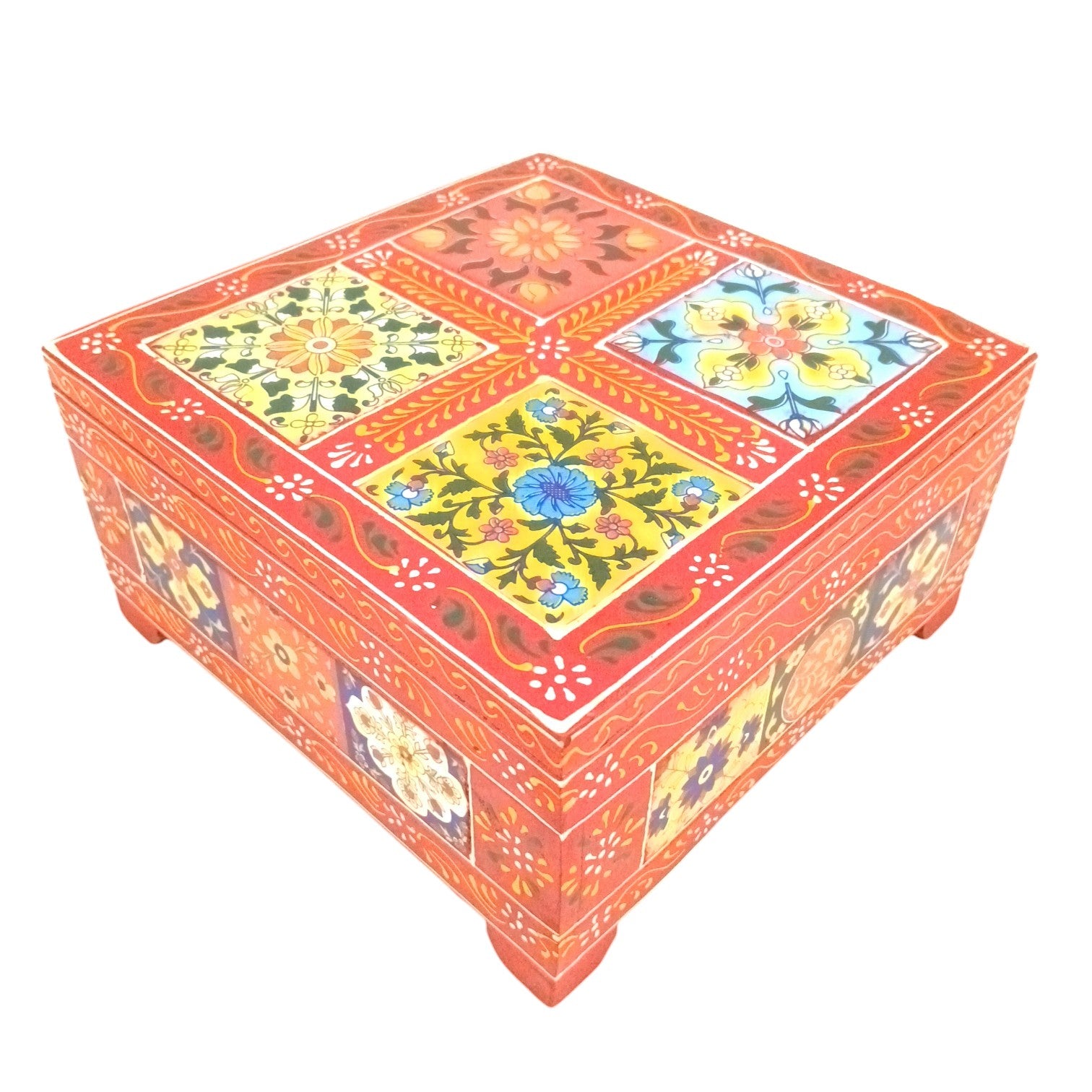 Handcrafted Wooden Box for Dry Fruits, Supari & Jewellery | Decorative Storage Box | Multipurpose Organizer for Gifting, Festive & Home Decor - 8 Inch - Apkamart