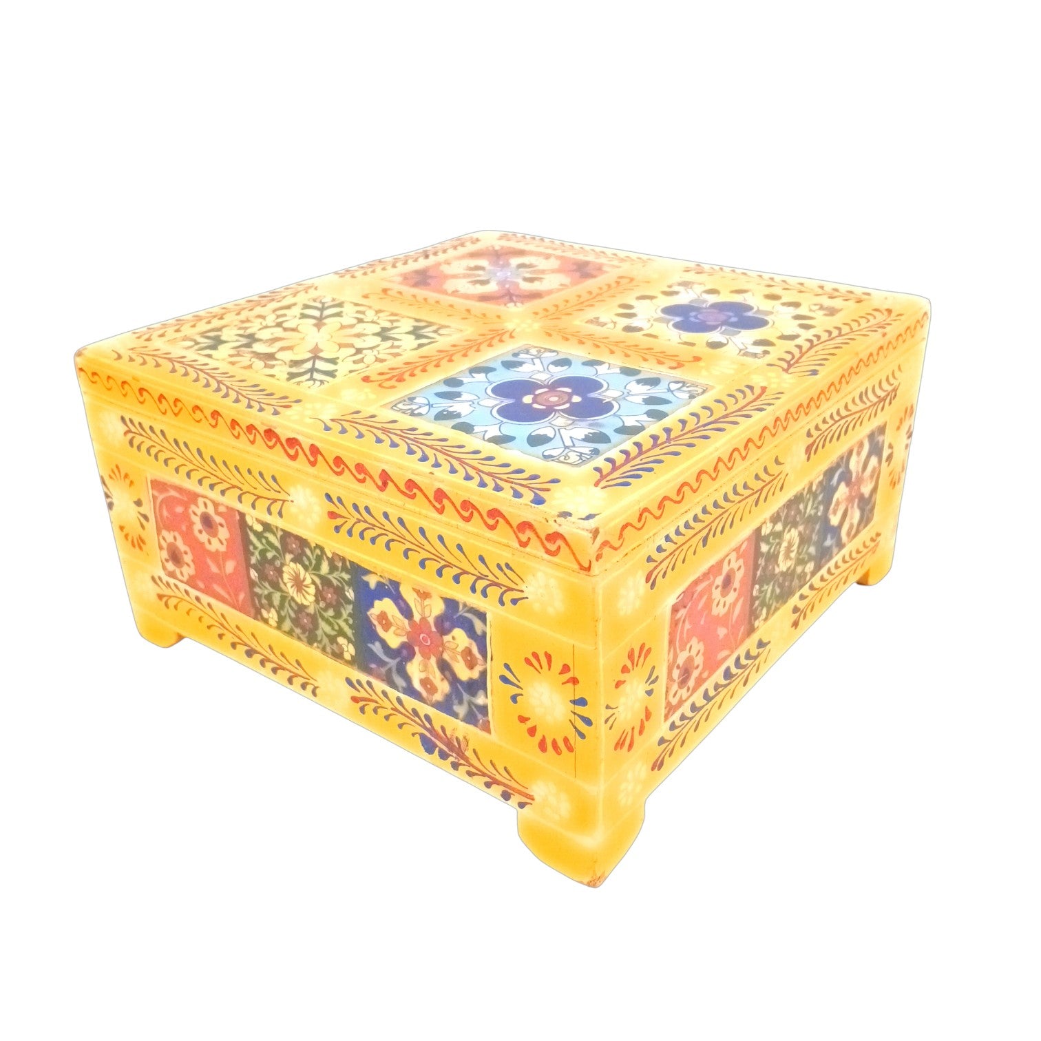 Handcrafted Wooden Box for Dry Fruits, Supari & Jewellery | Decorative Storage Box | Multipurpose Organizer for Gifting, Festive & Home Decor - 8 Inch - Apkamart