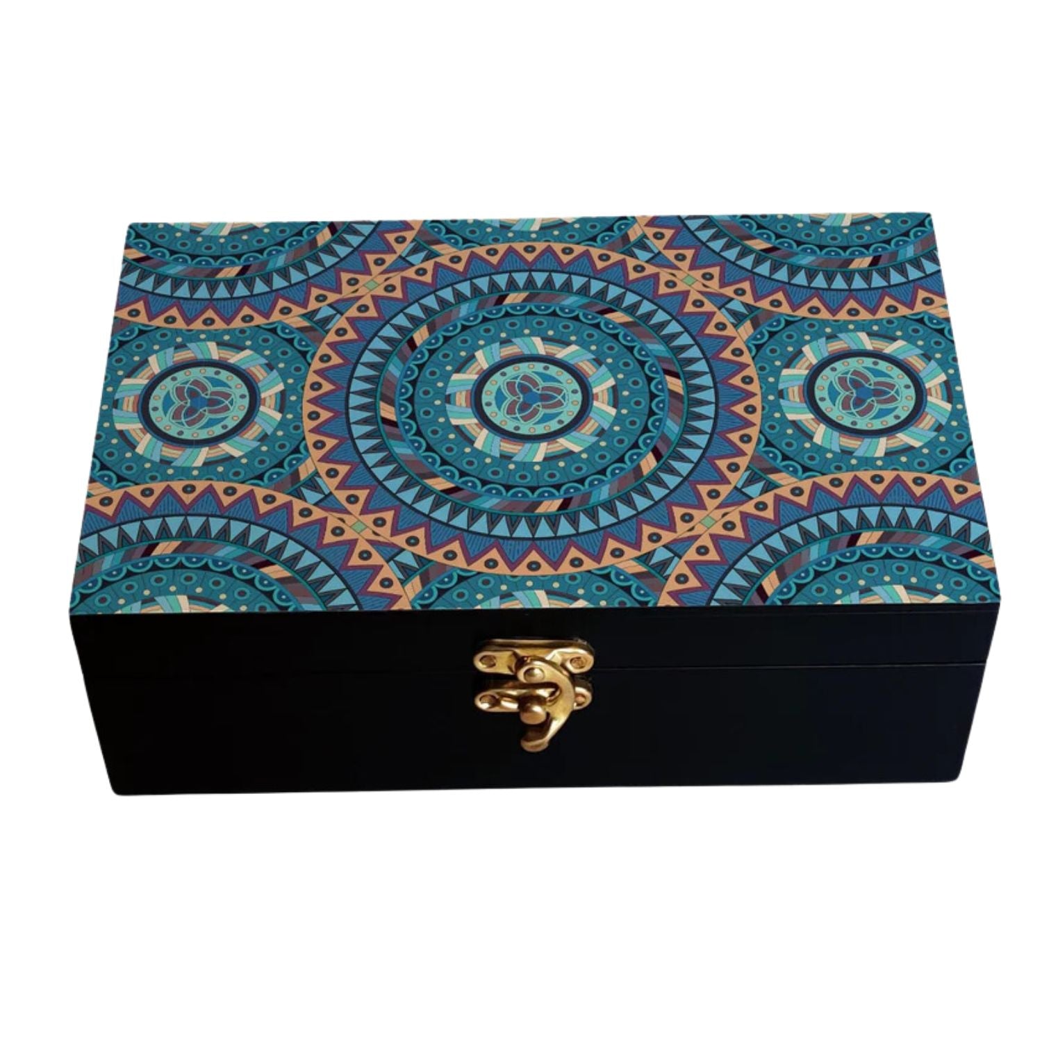 Jewellery Box | Decorative Wooden Jewelry Box - For Home, Table, Organizing Earring, Rings, Necklace & Gifts - 8 Inch - Apkamart