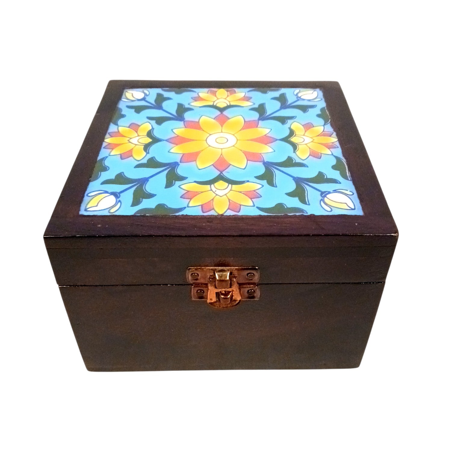 Jewellery Box | Handcrafted Storage Box | Antique Wooden Jewelry Organizer | Trinket Box for Rings, Earrings, Necklaces | Home Decor & Gift Item - 7 Inch - Apkamart