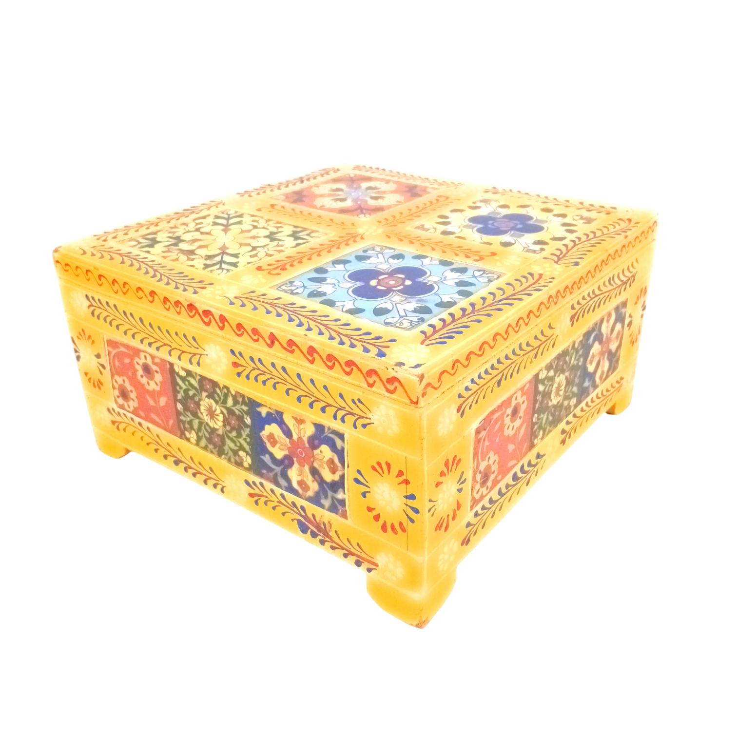Handcrafted Wooden Box for Dry Fruits, Supari & Jewellery | Decorative Storage Box | Multipurpose Organizer for Gifting, Festive & Home Decor - 8 Inch - Apkamart
