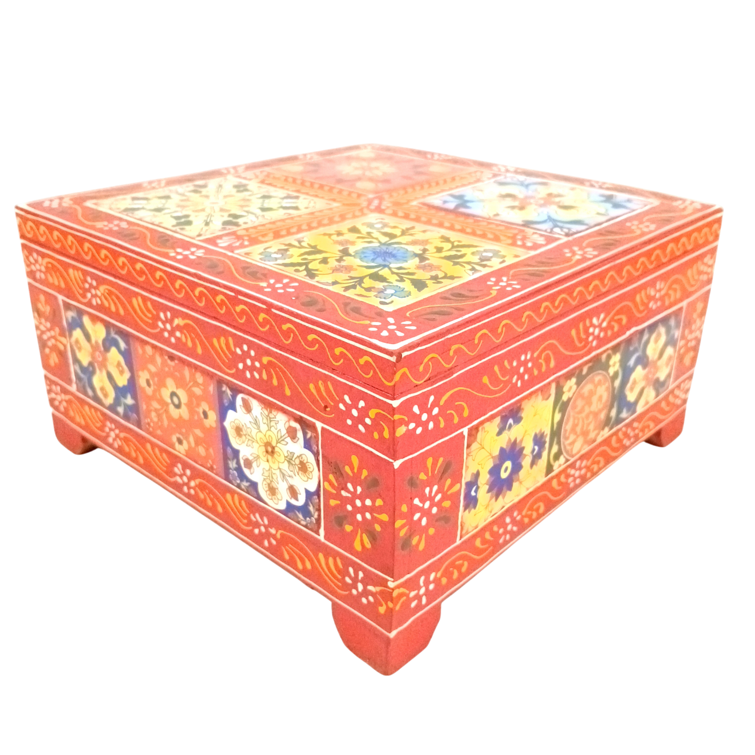 Handcrafted Wooden Box for Dry Fruits, Supari & Jewellery | Decorative Storage Box | Multipurpose Organizer for Gifting, Festive & Home Decor - 8 Inch - Apkamart