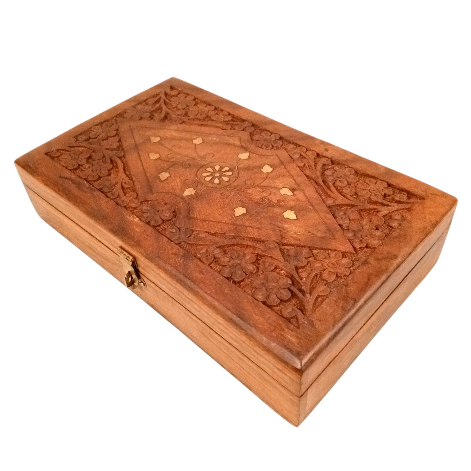 Wooden Jewelry Box for Bride | Bridal Gift Organizer for Women | Luxury Wedding Jewelry Storage Box | Compact Wooden Jewellery Case for Travel & Occasions - 10 Inch - Apkamart
