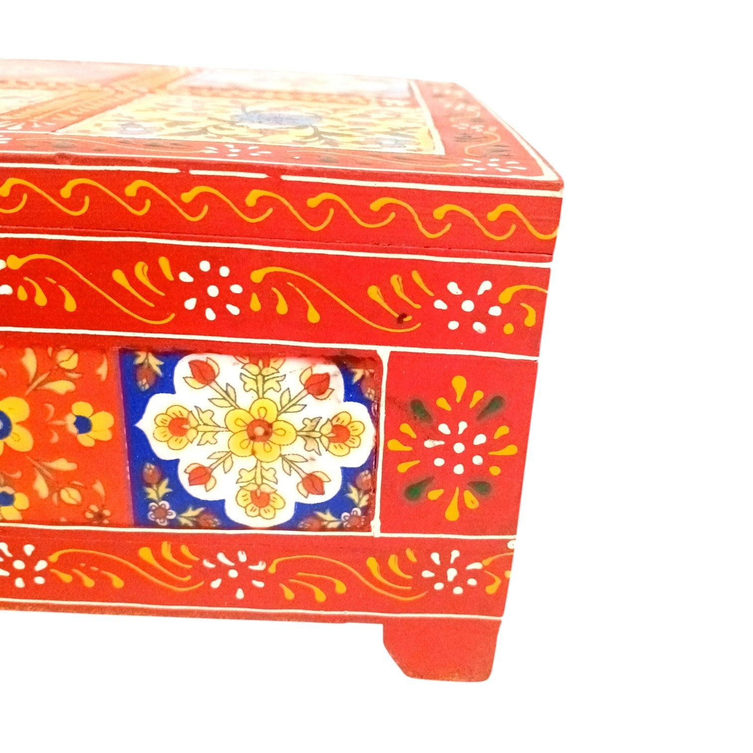 Handcrafted Wooden Box for Dry Fruits, Supari & Jewellery | Decorative Storage Box | Multipurpose Organizer for Gifting, Festive & Home Decor - 8 Inch - Apkamart