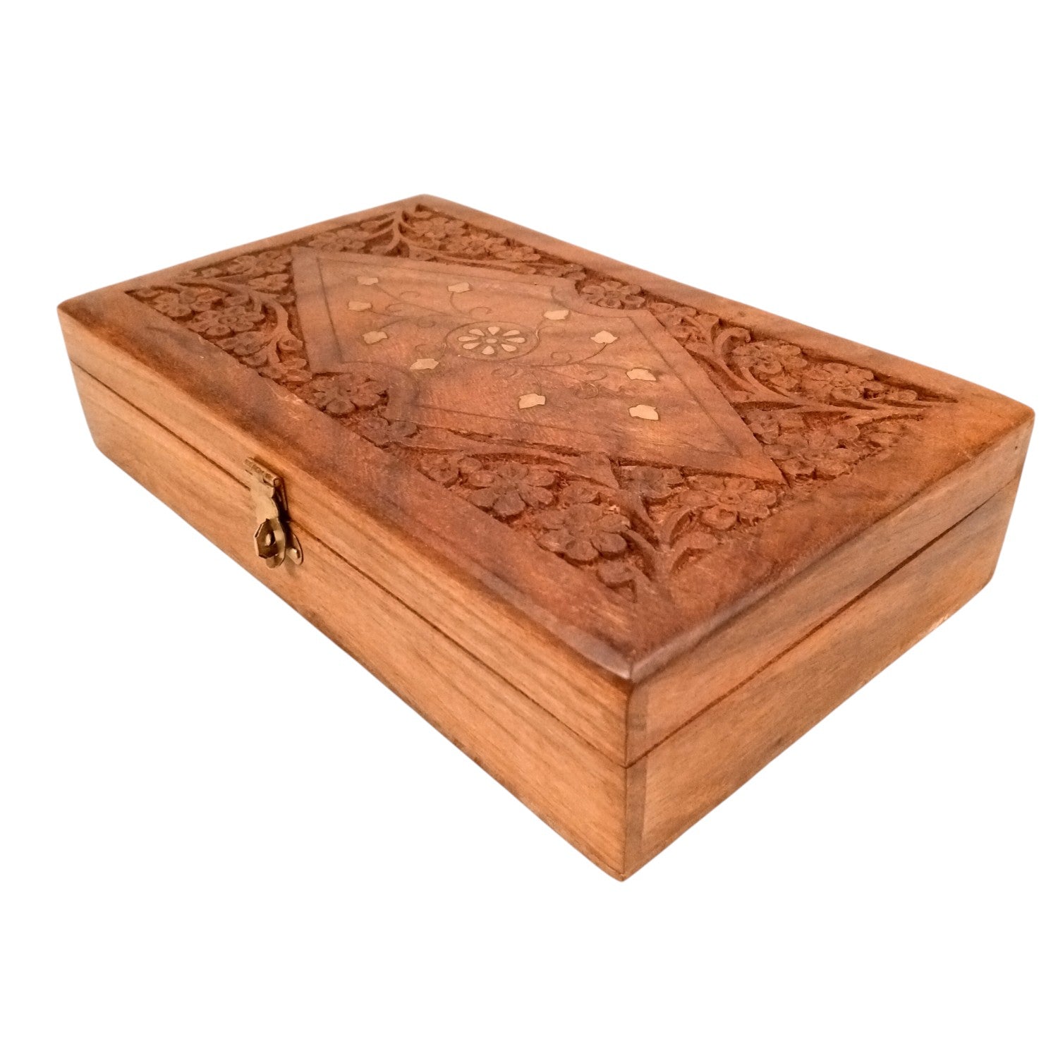 Wooden Jewelry Box for Bride | Bridal Gift Organizer for Women | Luxury Wedding Jewelry Storage Box | Compact Wooden Jewellery Case for Travel & Occasions - 10 Inch - Apkamart