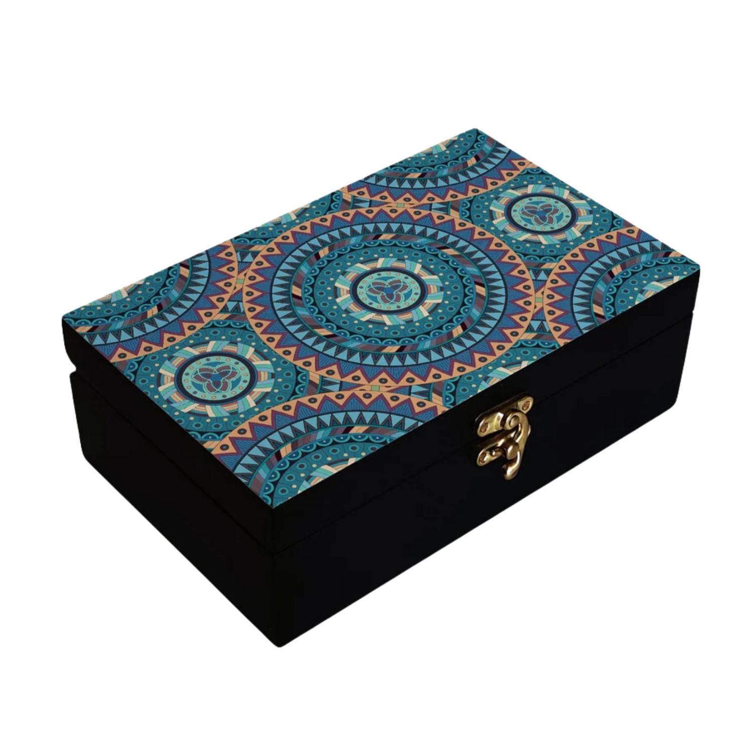 Jewellery Box | Decorative Wooden Jewelry Box - For Home, Table, Organizing Earring, Rings, Necklace & Gifts - 8 Inch - Apkamart