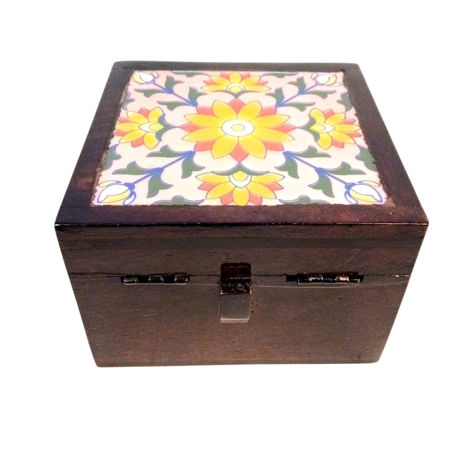 Wooden Jewellery Box | Handcrafted Storage Box | Antique Jewelry Organizer | Trinket Box for Rings, Earrings, Necklaces | Multipurpose Box | Home Decor & Gift Item - 6 Inch - Apkamart