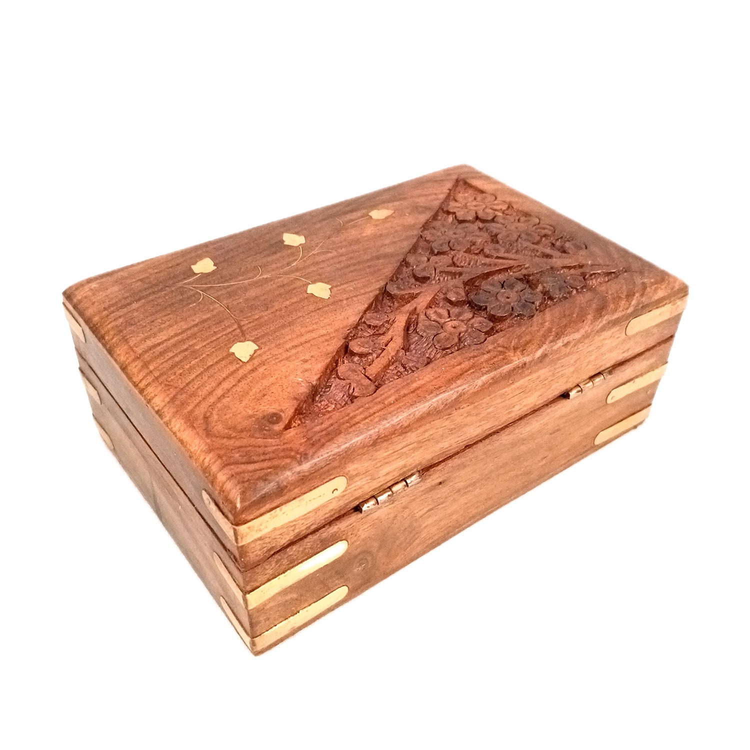 Jewellery Box | Multi-Purpose Storage Box | Wooden Jewelry Box with Lock - For Dressing Table, Home & Table Decor, Organization & Gifts - 6 Inch - Apkamart