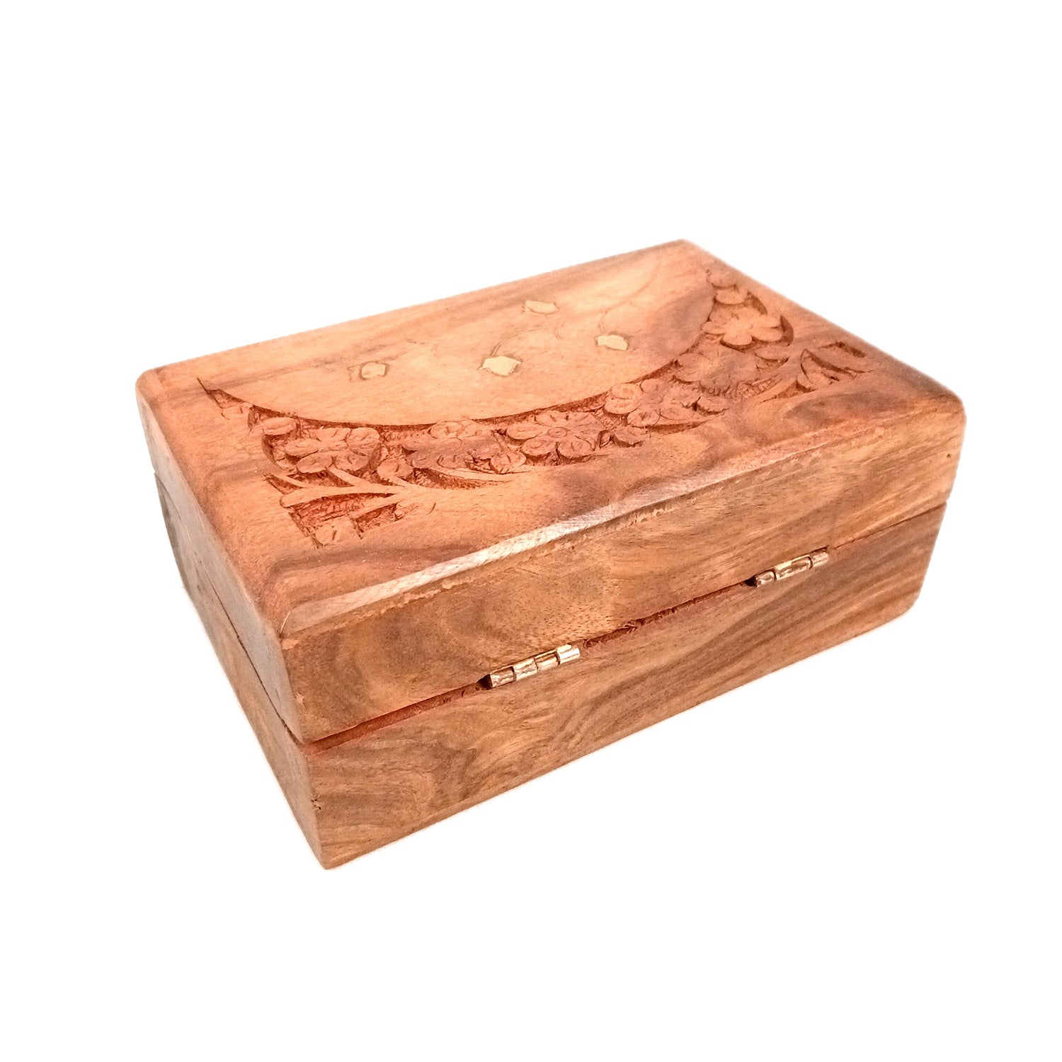Jewelry Box Antique | Multi-Purpose Wooden Organizer | Decorative Jewelry Box with Lock - For Home Decor, Earring, Necklace & Gifts - 6 Inch (Pack Of 2) - Apkamart
