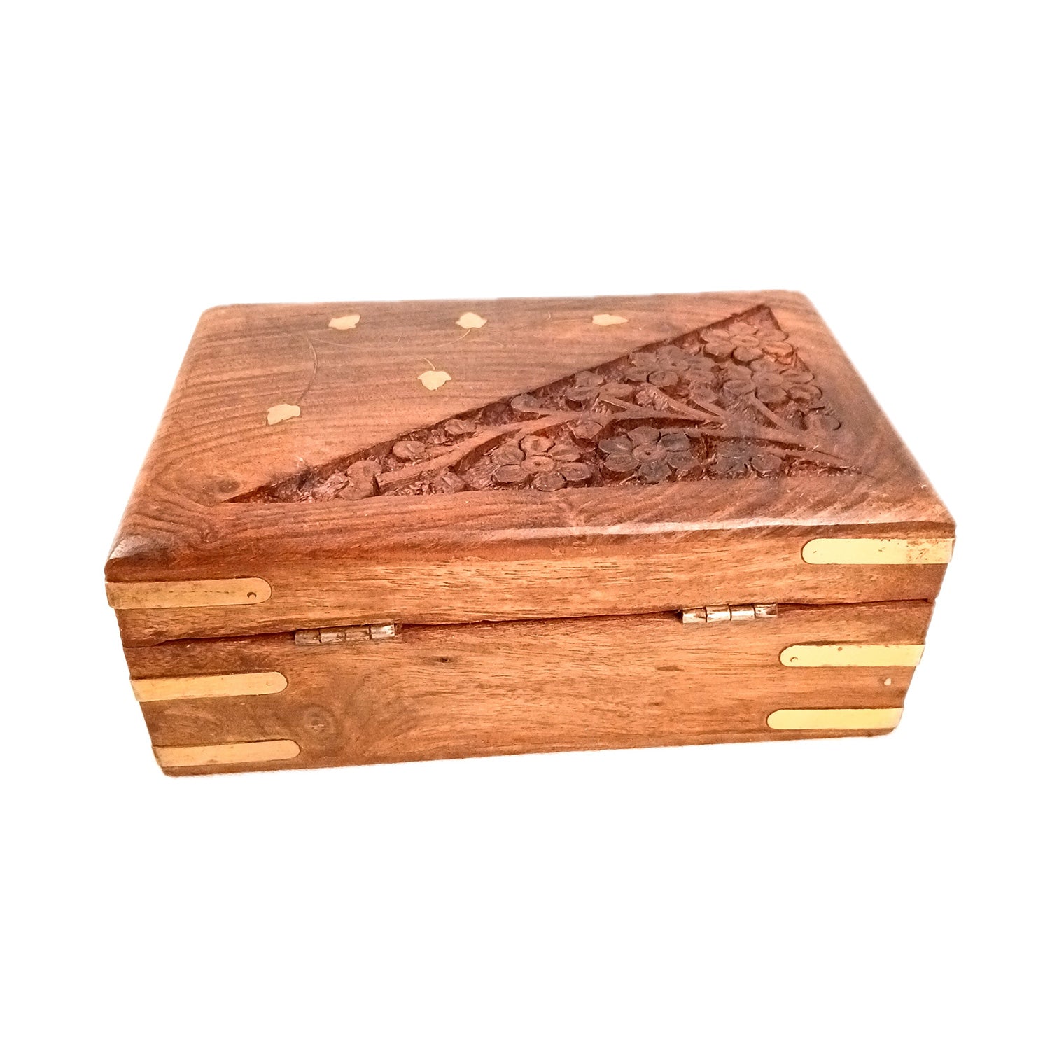 Jewellery Box | Multi-Purpose Storage Box | Wooden Jewelry Box with Lock - For Dressing Table, Home & Table Decor, Organization & Gifts - 6 Inch - Apkamart
