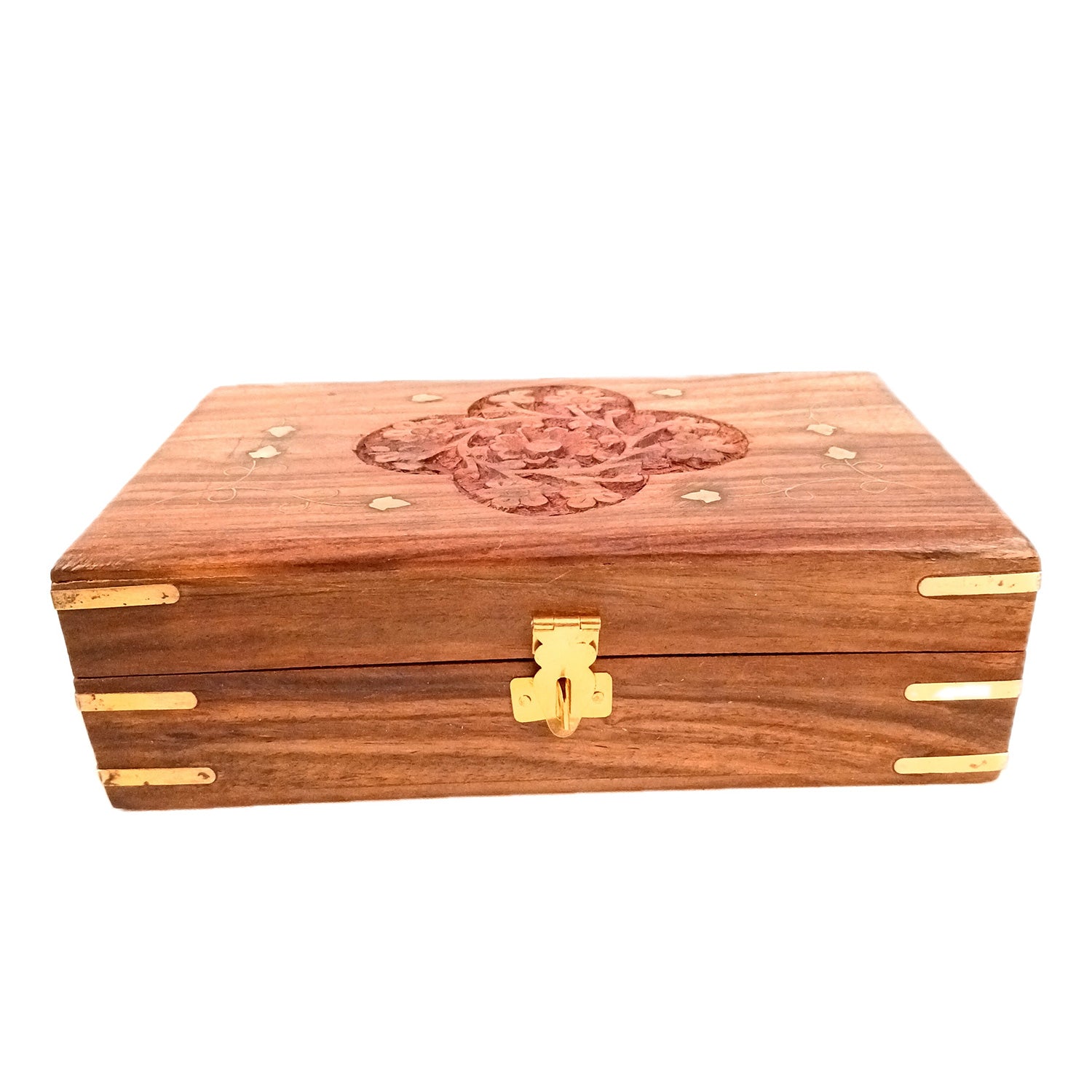 Jewellery Box | Multi-Purpose Storage Box | Wooden Jewelry Box with Lock - For Dressing Table, Home & Table Decor, Organization & Gifts - 8 Inch (Set Of 3) - Apkamart