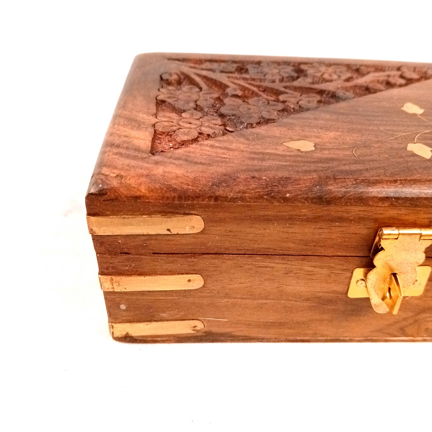 Jewellery Box | Multi-Purpose Storage Box | Wooden Jewelry Box with Lock - For Dressing Table, Home & Table Decor, Organization & Gifts - 6 Inch - Apkamart