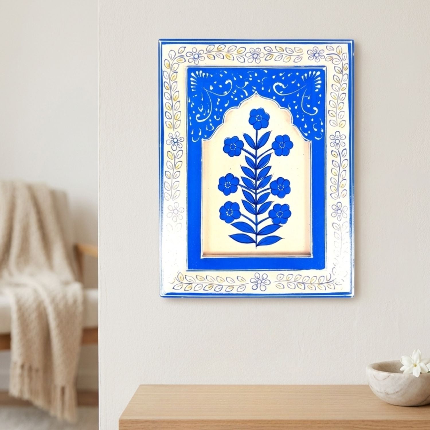 Wooden Jharokha Painting Frame | Rajasthani Wall Decor - 12 Inch-Apkamart