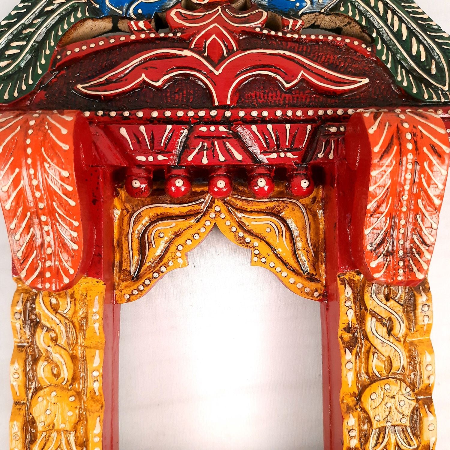 Jharokha Wall Hanging - Peacock Design | Jharokha Frame Hangings - For Home, Wall Decor, Living room, Entrance Decoration & Gifts - 17 inch - Apkamart