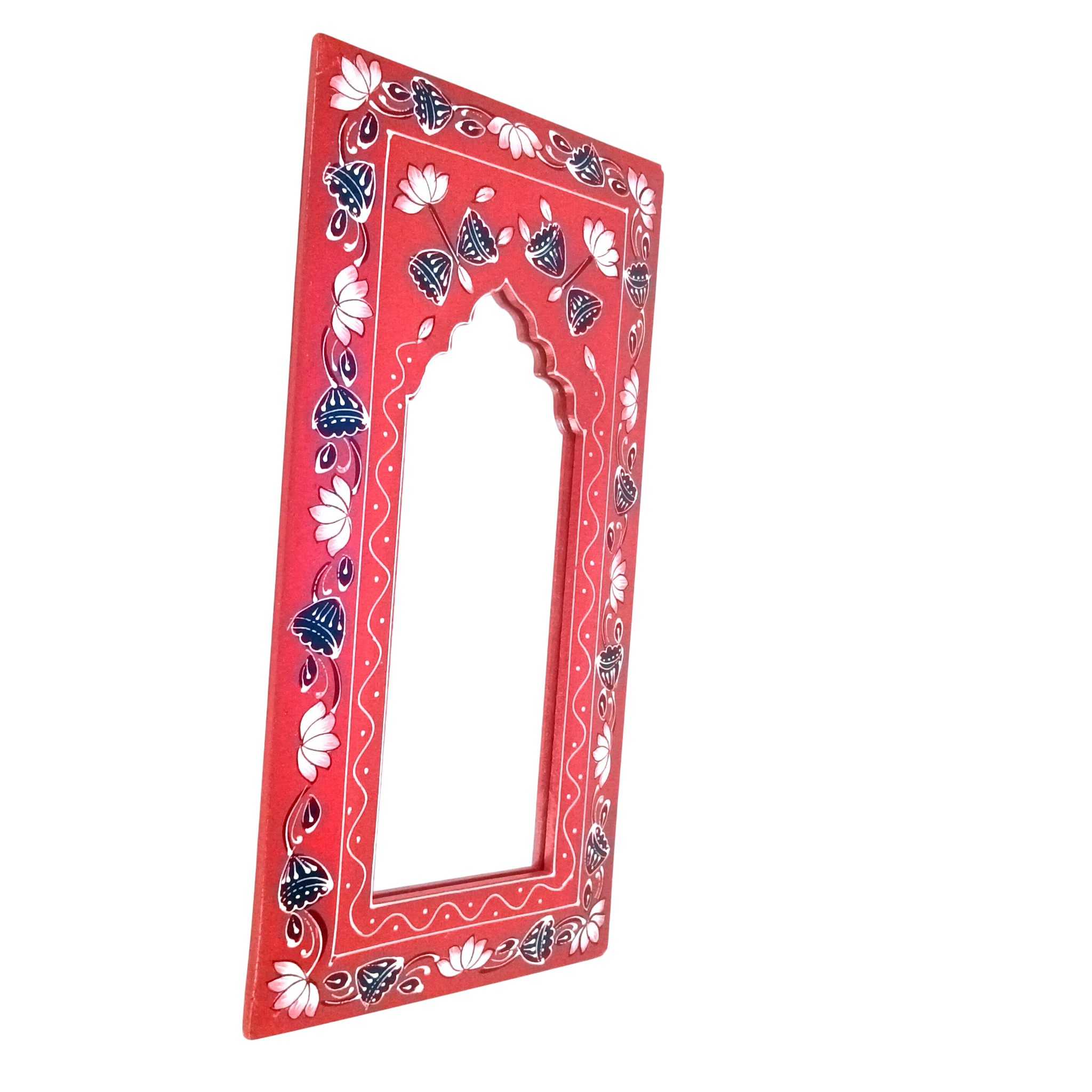 Handcrafted Wooden Mirror Frame | Decorative Wall Hanging | Wooden Wall Decor for Home, Living Room & Bedroom - 18 Inch (Pack Of 2) - Apkamart