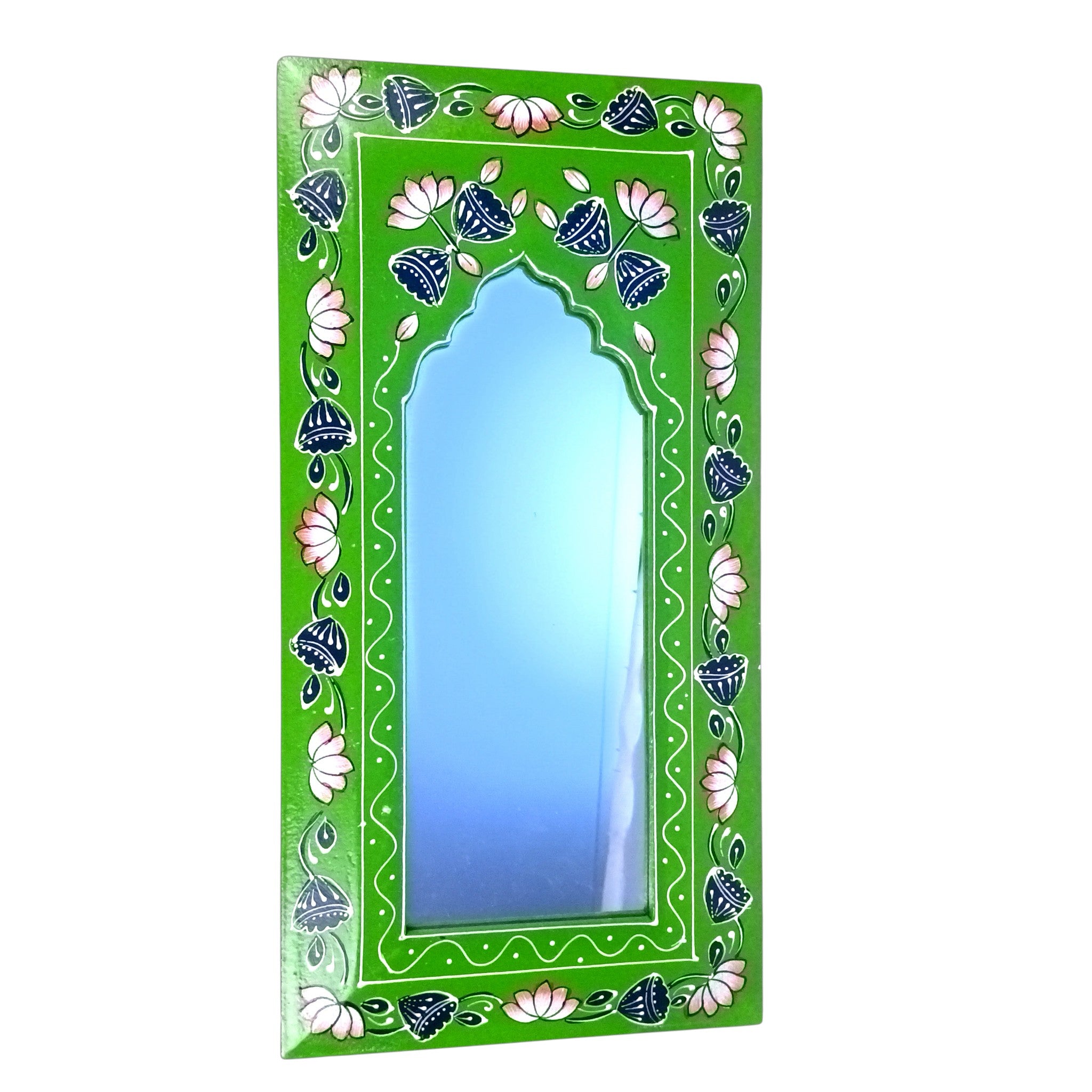 Handcrafted Wooden Mirror Frame | Wall Decor for Home, Living Room| Decorative Wall Hanging Frame for Mirror or Photos | Traditional Home Decor Frame - 18 Inch - Apkamart
