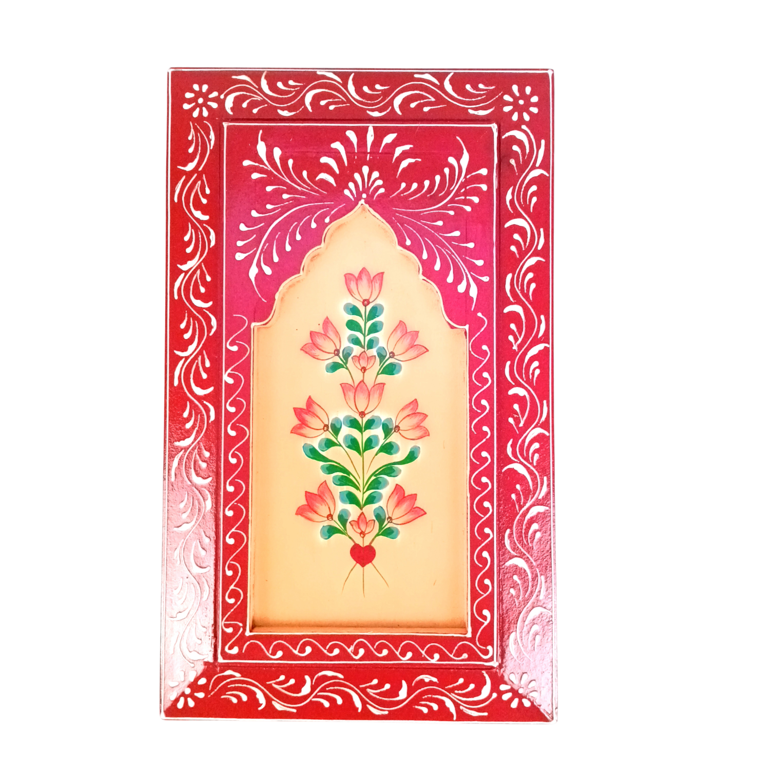 Handcrafted Wooden Painting Frame | Decorative Wall Hanging For Living Room Décor | Wooden Art Frame | Traditional Wall Art - 15 Inch - Apkamart