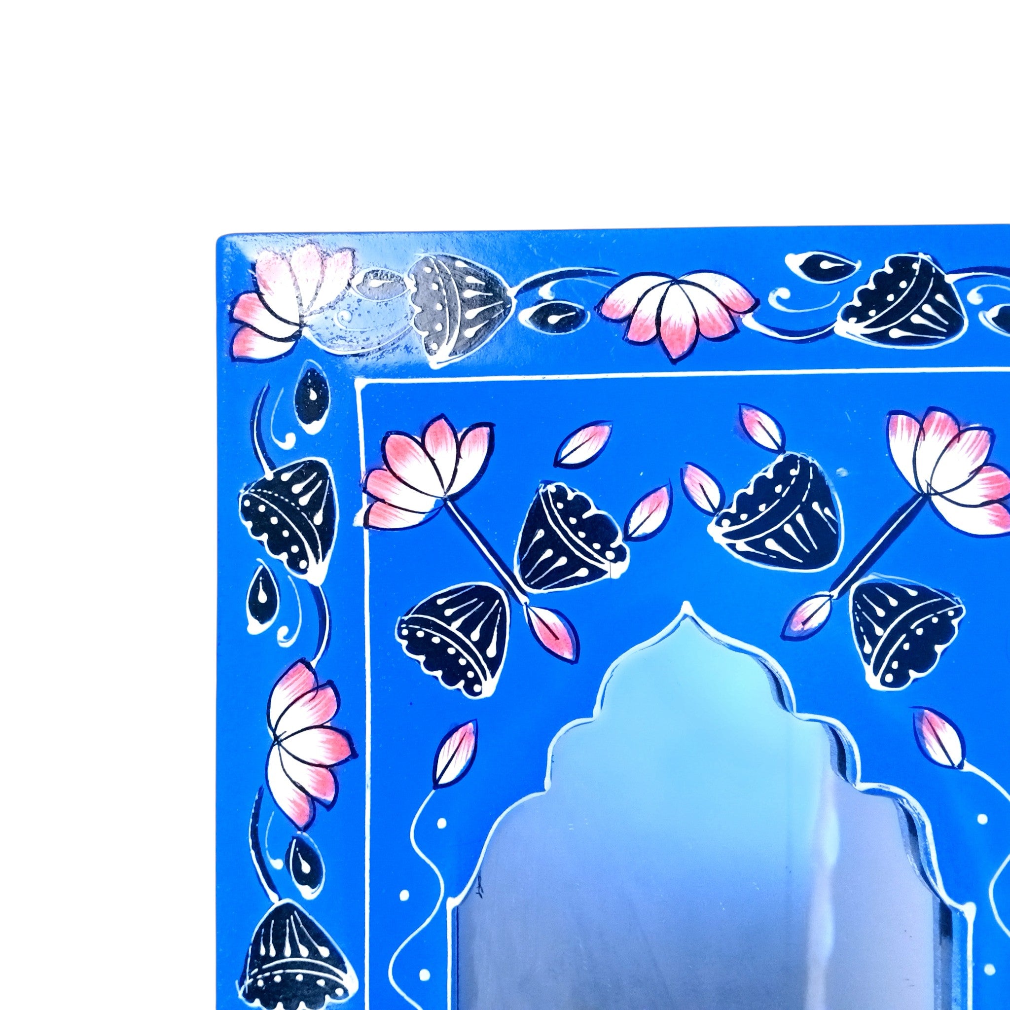 Handcrafted Wooden Mirror Frame | Wall Decor for Home, Living Room | Decorative Wall Hanging Frame for Mirror or Photos | Handcrafted Home Decor Frame - 18 Inch  - Apkamart