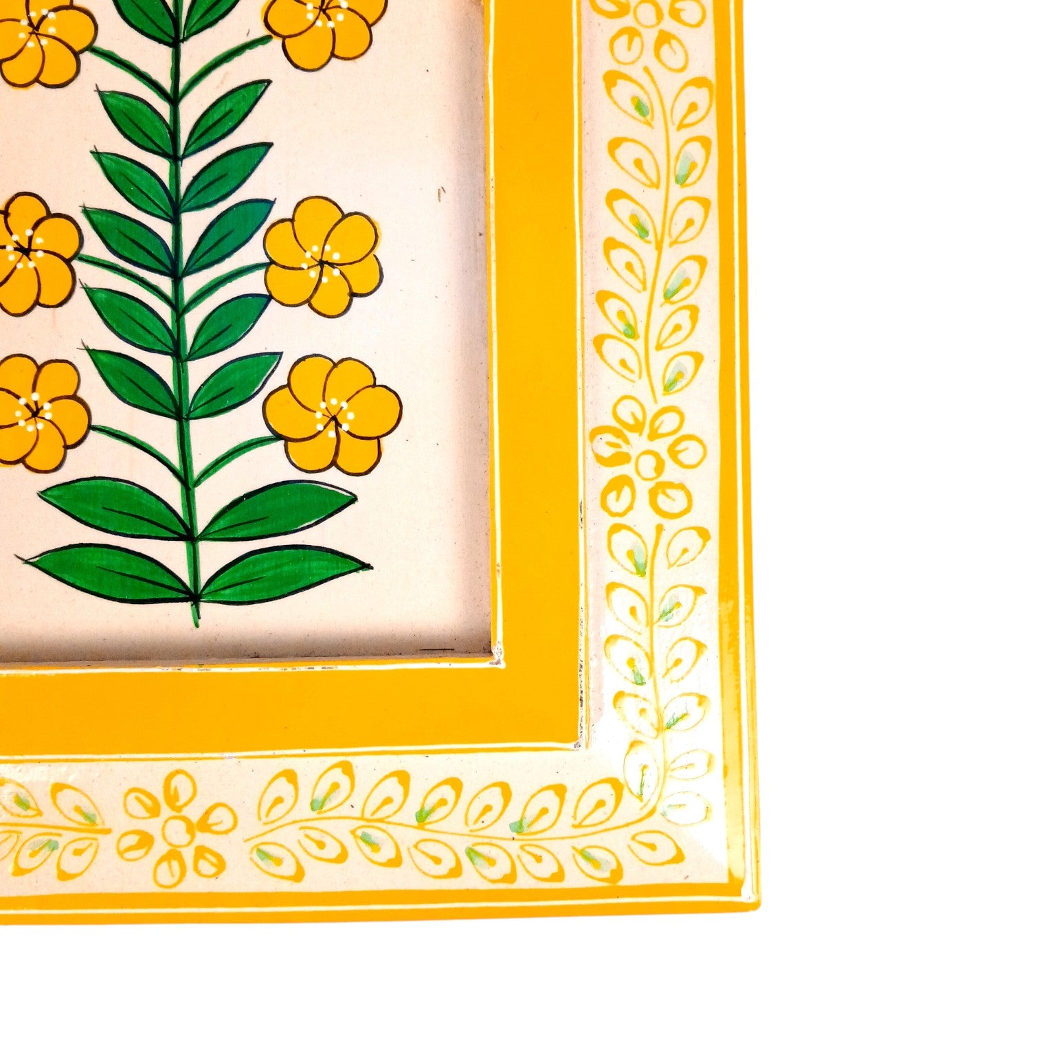Handcrafted Wooden Painting Frame | Decorative Wall Hanging for Home & Living Room Decor | Wooden Art Frame | Handicraft Wall Art - 12 Inch - Apkamart