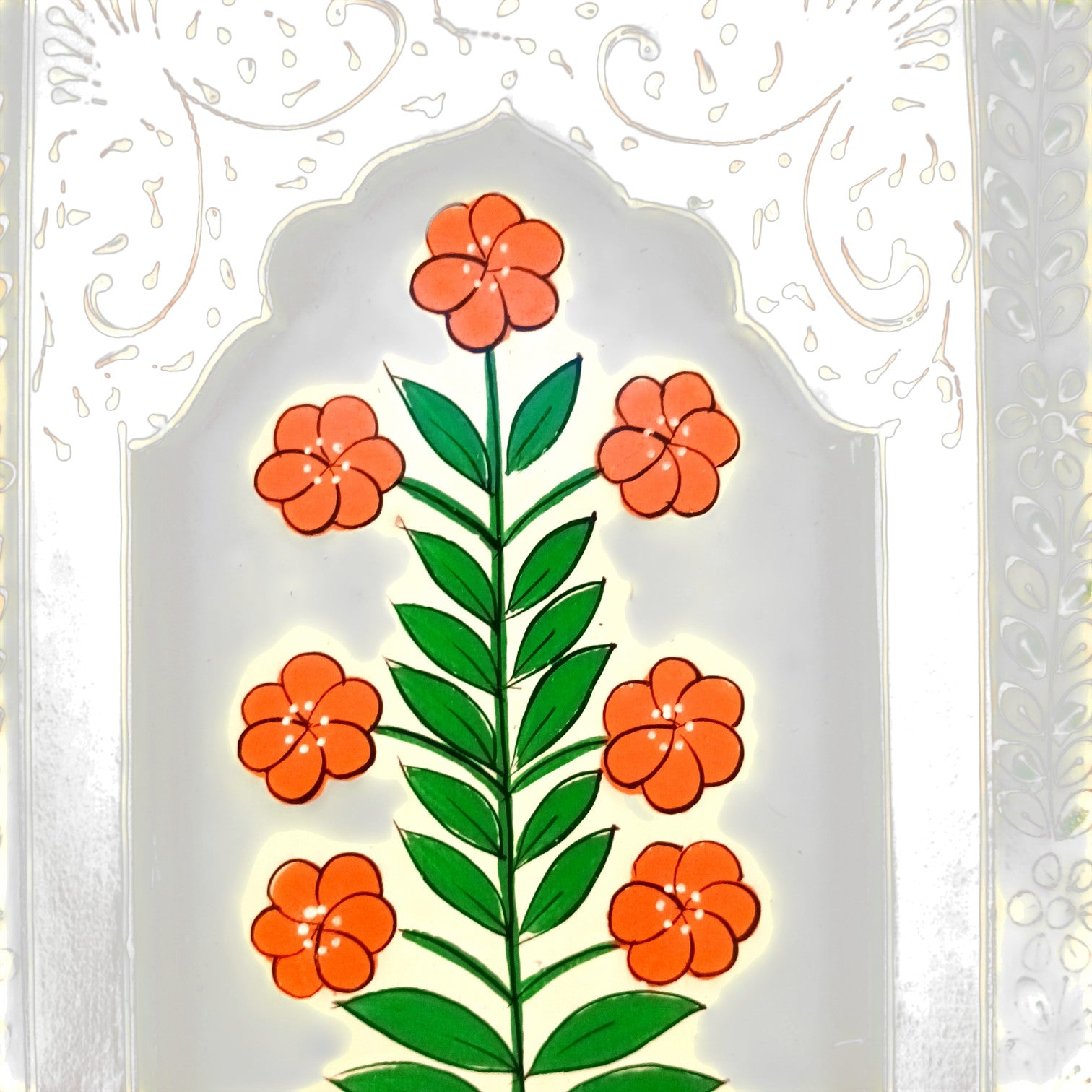 Handcrafted Wooden Painting Frame | Decorative Wall Hanging for Home & Living Room Decor | Wooden Art Frame | Traditional Wall Art - 12 Inch - Apkamart 