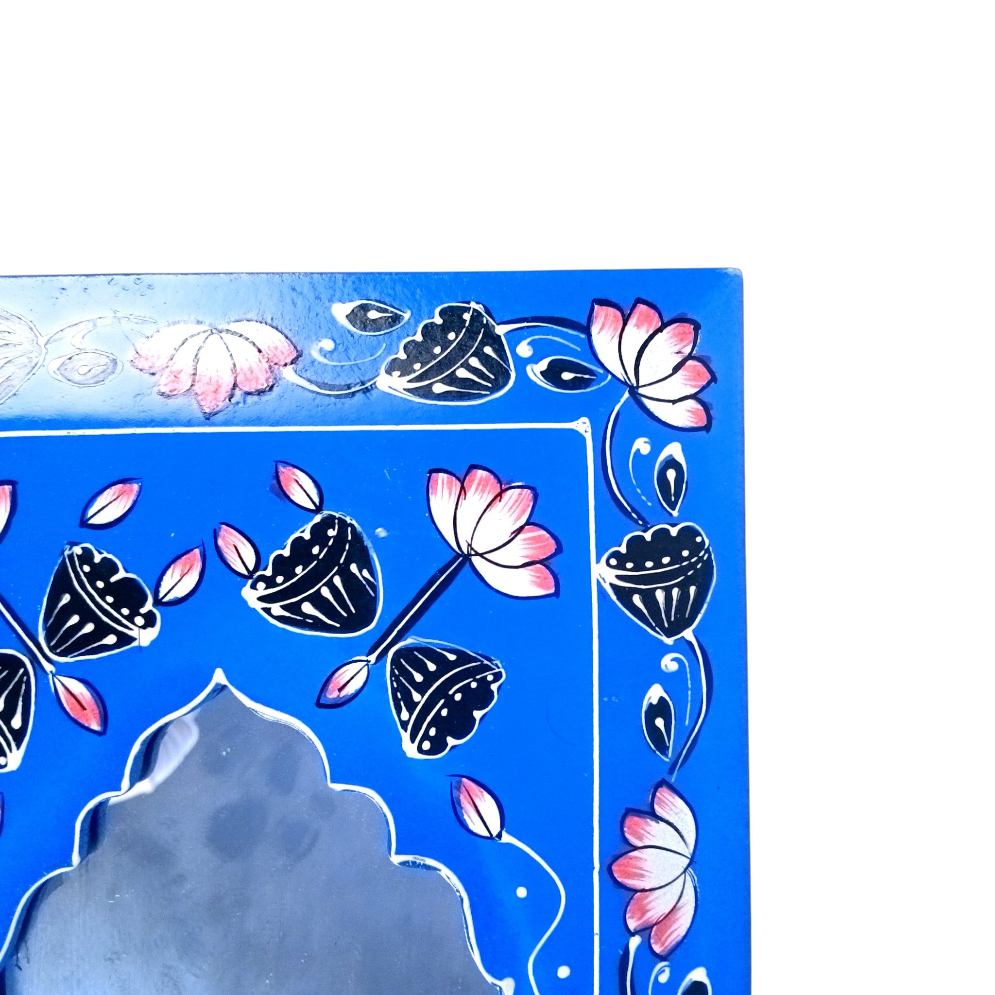 Handcrafted Wooden Mirror Frame | Wall Decor for Home, Living Room | Decorative Wall Hanging Frame for Mirror or Photos | Handcrafted Home Decor Frame - 18 Inch (Pack Of 2) - Apkamart