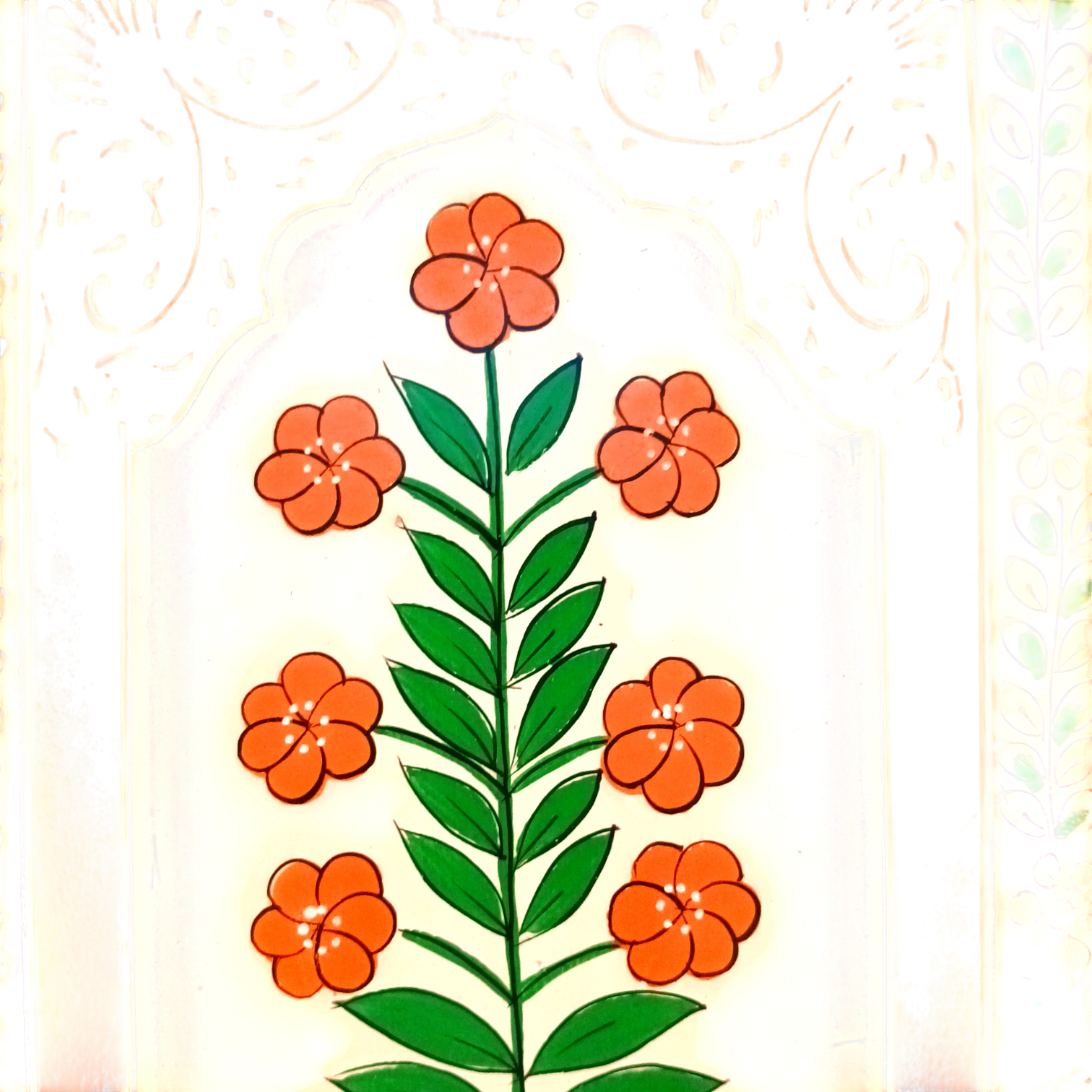 Handcrafted Wooden Painting Frame | Decorative Wall Hanging for Home & Living Room Decor | Wooden Art Frame | Traditional Wall Art - 12 Inch - Apkamart 