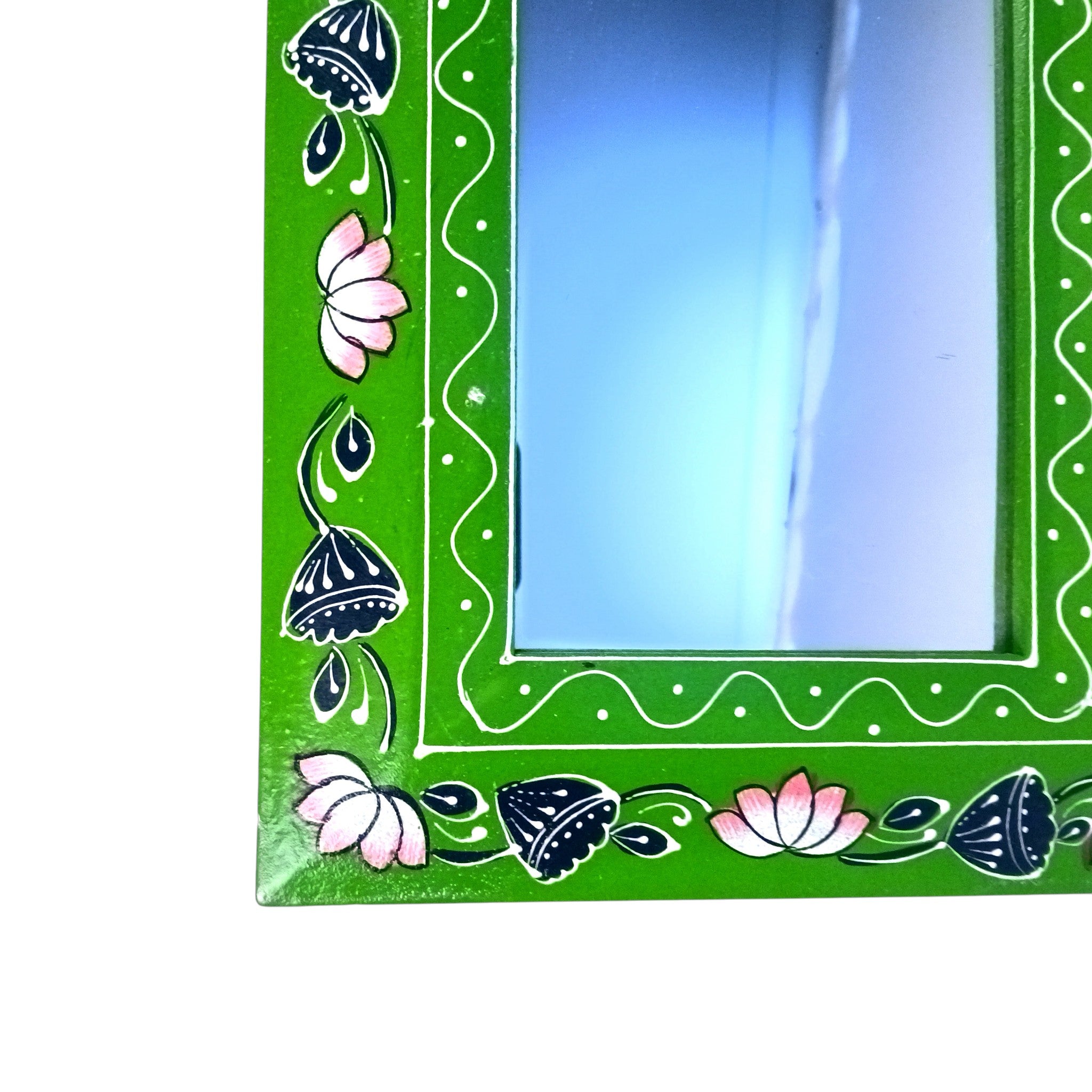 Handcrafted Wooden Mirror Frame | Wall Decor for Home, Living Room| Decorative Wall Hanging Frame for Mirror or Photos | Traditional Home Decor Frame - 18 Inch - Apkamart