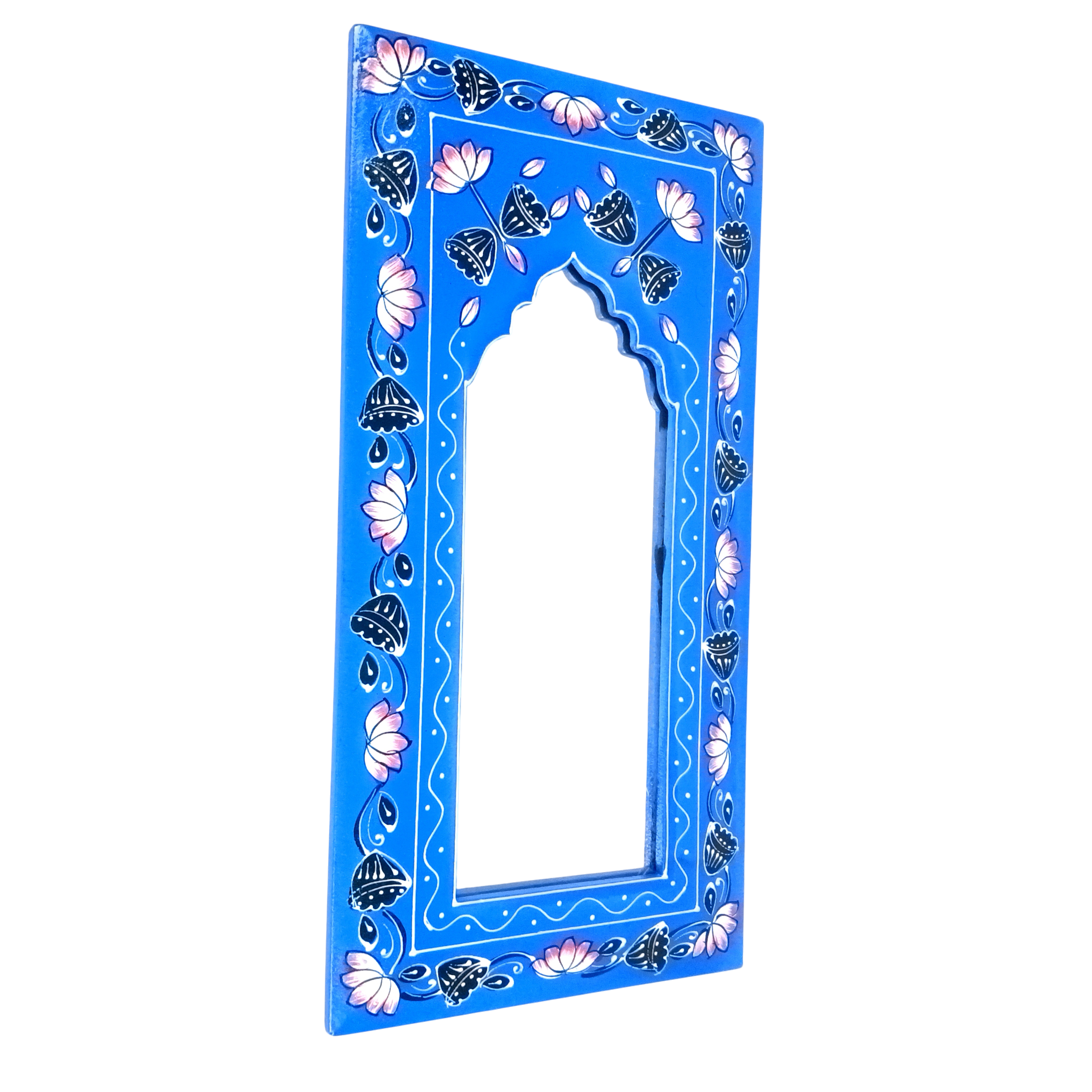 Handcrafted Wooden Mirror Frame | Wall Decor for Home, Living Room| Decorative Wall Hanging Frame for Mirror or Photos | Traditional Home Decor Frame - 18 Inch (Pack Of 3) - Apkamart
