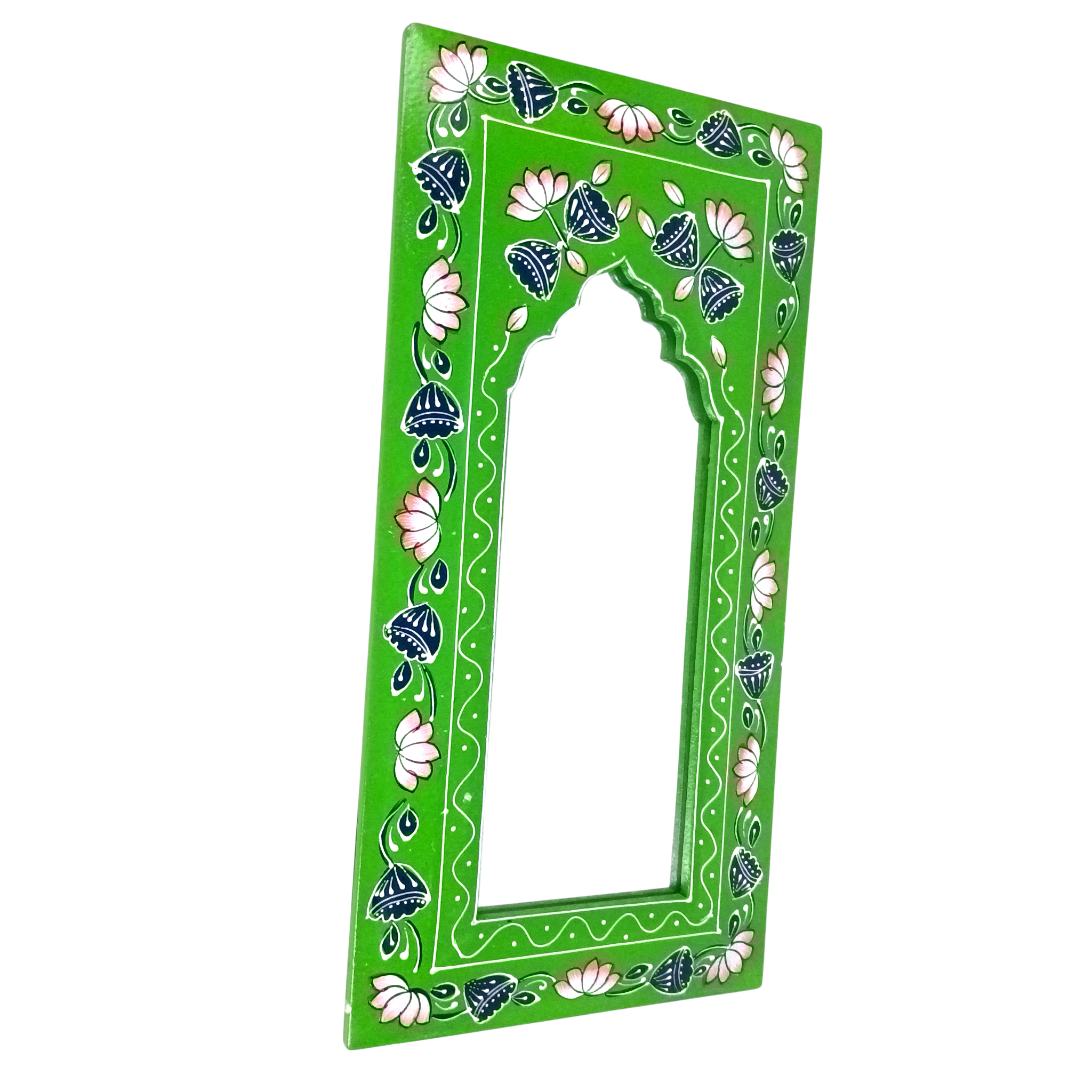 Handcrafted Wooden Mirror Frame | Wall Decor for Home, Living Room| Decorative Wall Hanging Frame for Mirror or Photos | Traditional Home Decor Frame - 18 Inch - Apkamart
