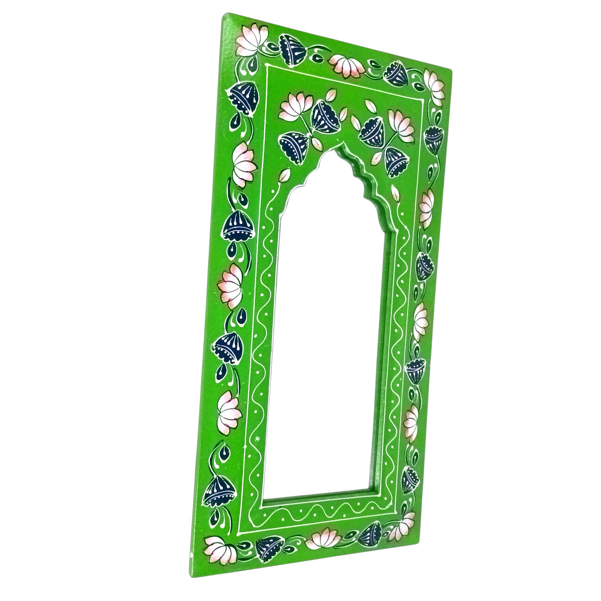 Handcrafted Wooden Mirror Frame | Wall Decor for Home, Living Room| Decorative Wall Hanging Frame for Mirror or Photos | Traditional Home Decor Frame - 18 Inch - Apkamart