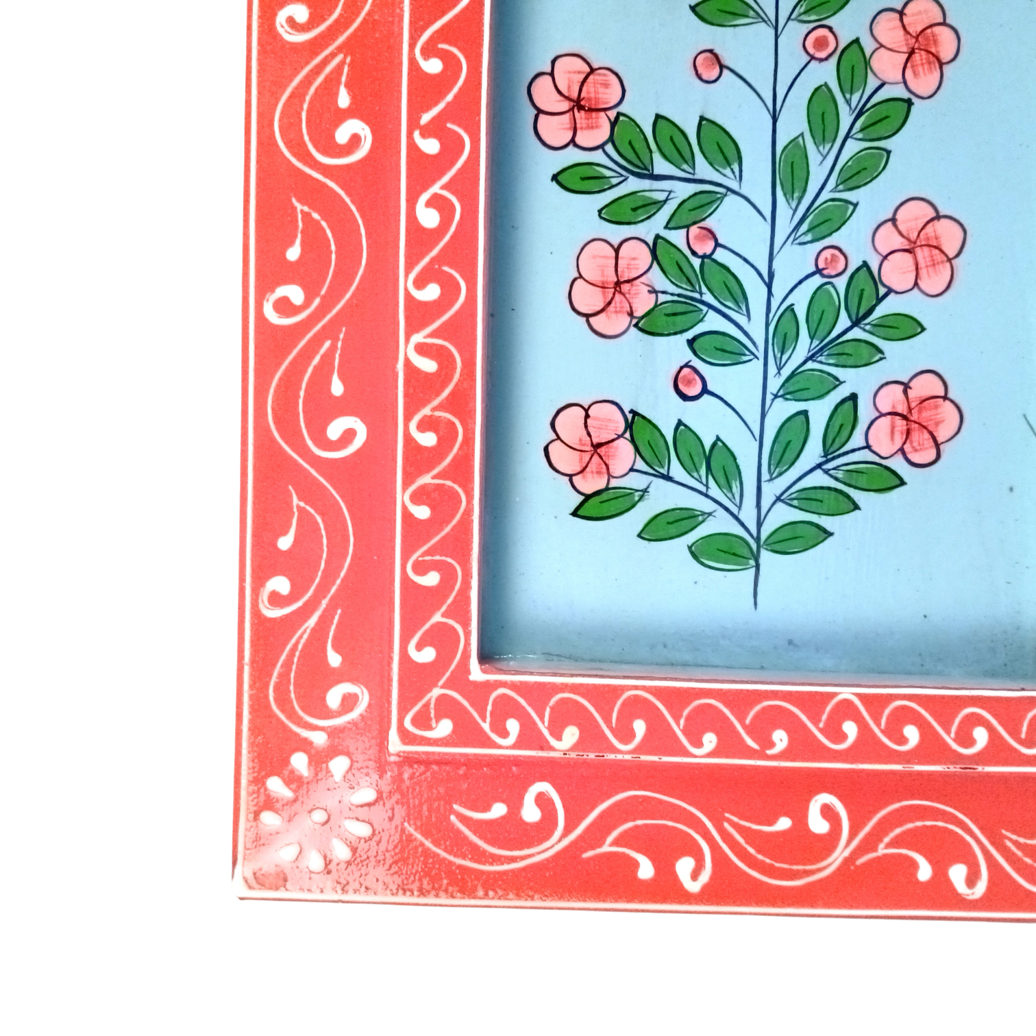 Handcrafted Wooden Painting Frame | Decorative Wall Hanging Photo Frame for Home & Living Room Decor | Wooden Art Frame | Traditional Wall Art - 15 Inch - Apkamart