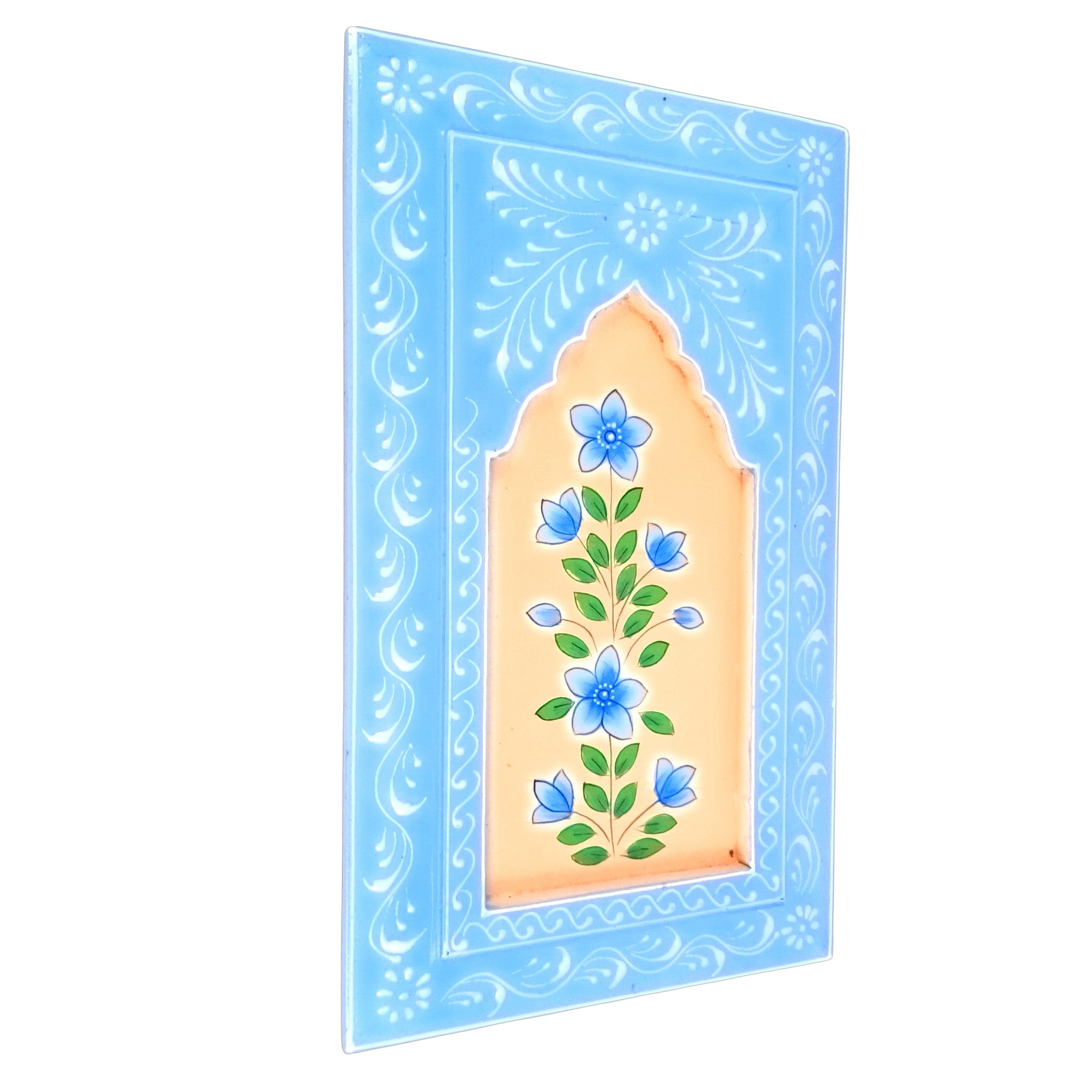 Handcrafted Wooden Frame | Decorative Painting Wall Hanging | Wooden Wall Decor for Home, Living Room| Traditional Handcrafted Home Decoration - 15 Inch (Pack Of 2) - Apkamart