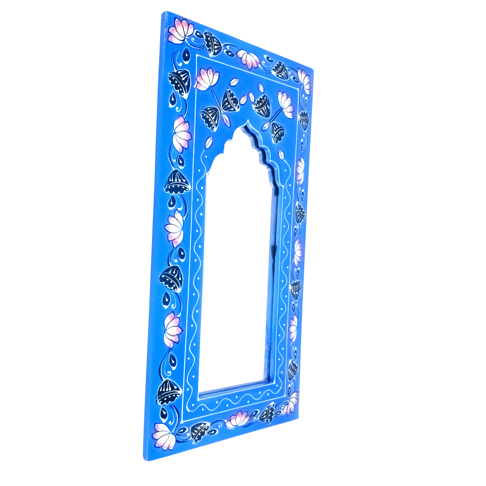 Handcrafted Wooden Mirror Frame | Wall Decor for Home, Living Room | Decorative Wall Hanging Frame for Mirror or Photos | Handcrafted Home Decor Frame - 18 Inch (Pack Of 2) - Apkamart