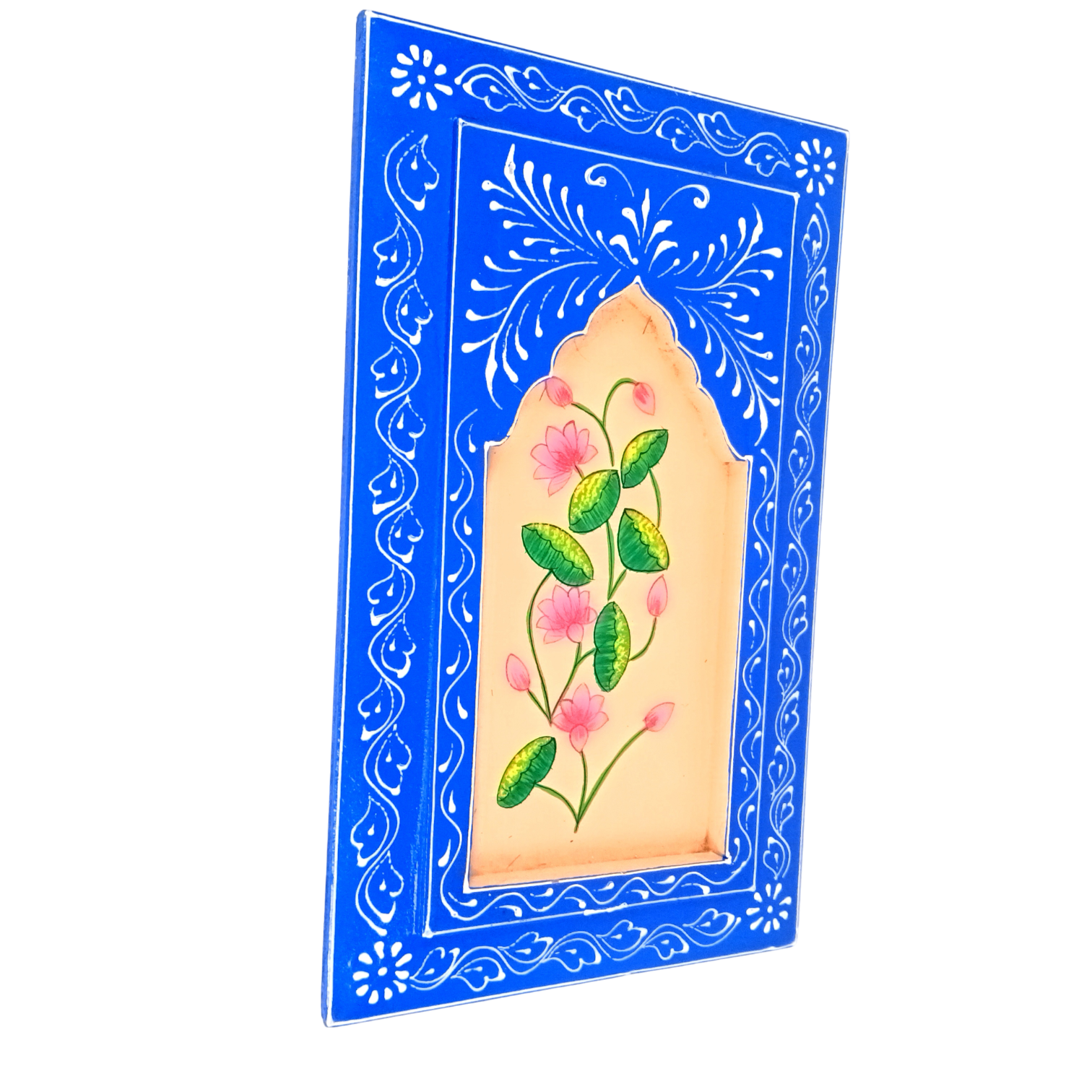 Handcrafted Wooden Painting Frame | Decorative Wall Hanging Home & Living Room Decor | Wooden Art Frame | Traditional Wall Art - 15 Inch - Apkamart