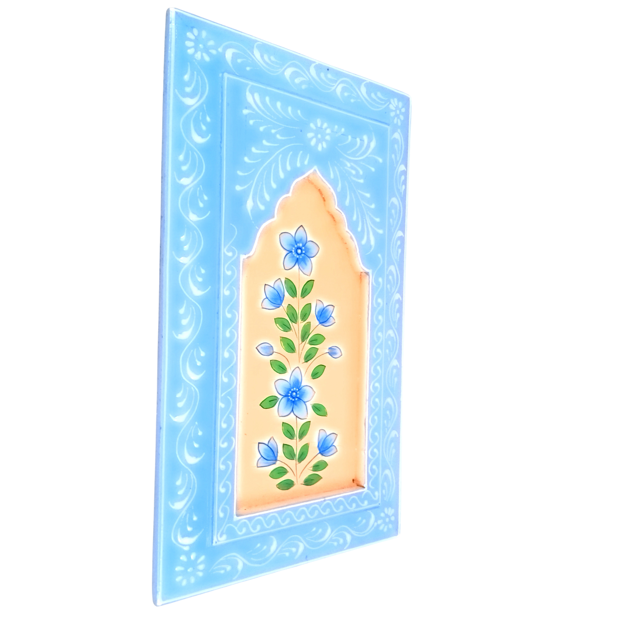 Handcrafted Wooden Frame | Decorative Painting Wall Hanging | Wooden Wall Decor for Home, Living Room| Traditional Handcrafted Home Decoration - 15 Inch (Pack Of 2) - Apkamart