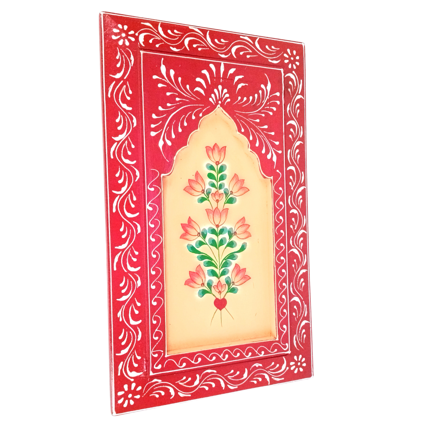 Handcrafted Wooden Painting Frame | Decorative Wall Hanging For Living Room Décor | Wooden Art Frame | Traditional Wall Art - 15 Inch - Apkamart