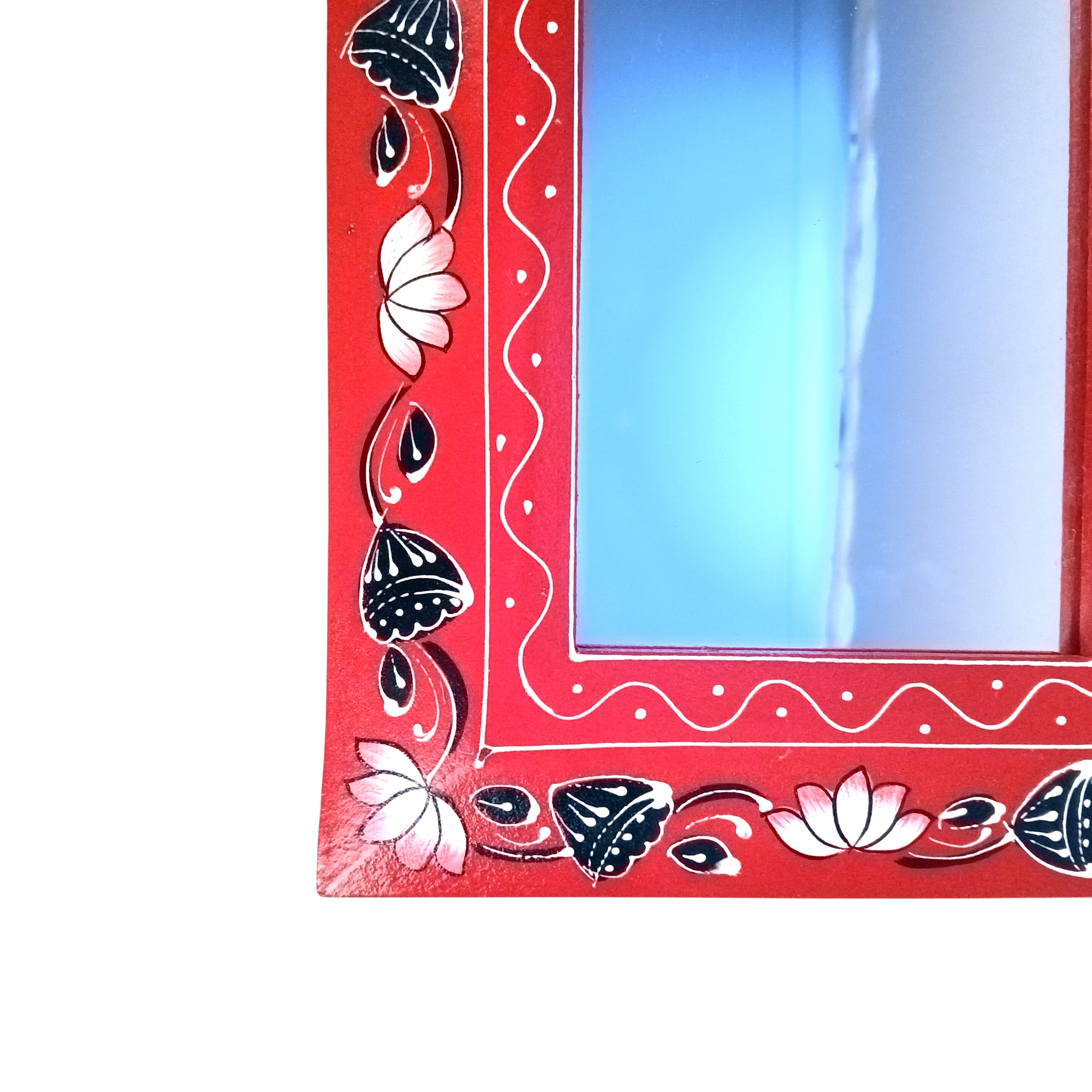 Handcrafted Wooden Mirror Frame | Decorative Wall Hanging | Wooden Wall Decor for Home, Living Room & Bedroom - 18 Inch (Pack Of 2) - Apkamart