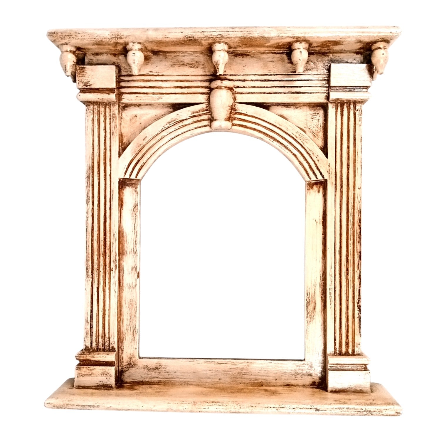 Wooden Jharokha Wall Hanging – Decorative Window Frame for Home, Living Room, Entrance & Wall Decor - 17 Inch - Apkamart