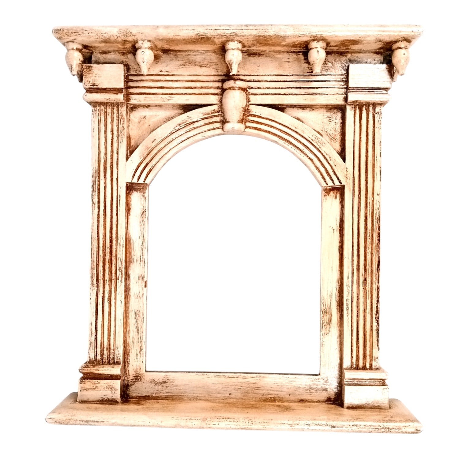 Wooden Jharokha Wall Hanging – Decorative Window Frame for Home, Living Room, Entrance & Wall Decor - 17 Inch - Apkamart