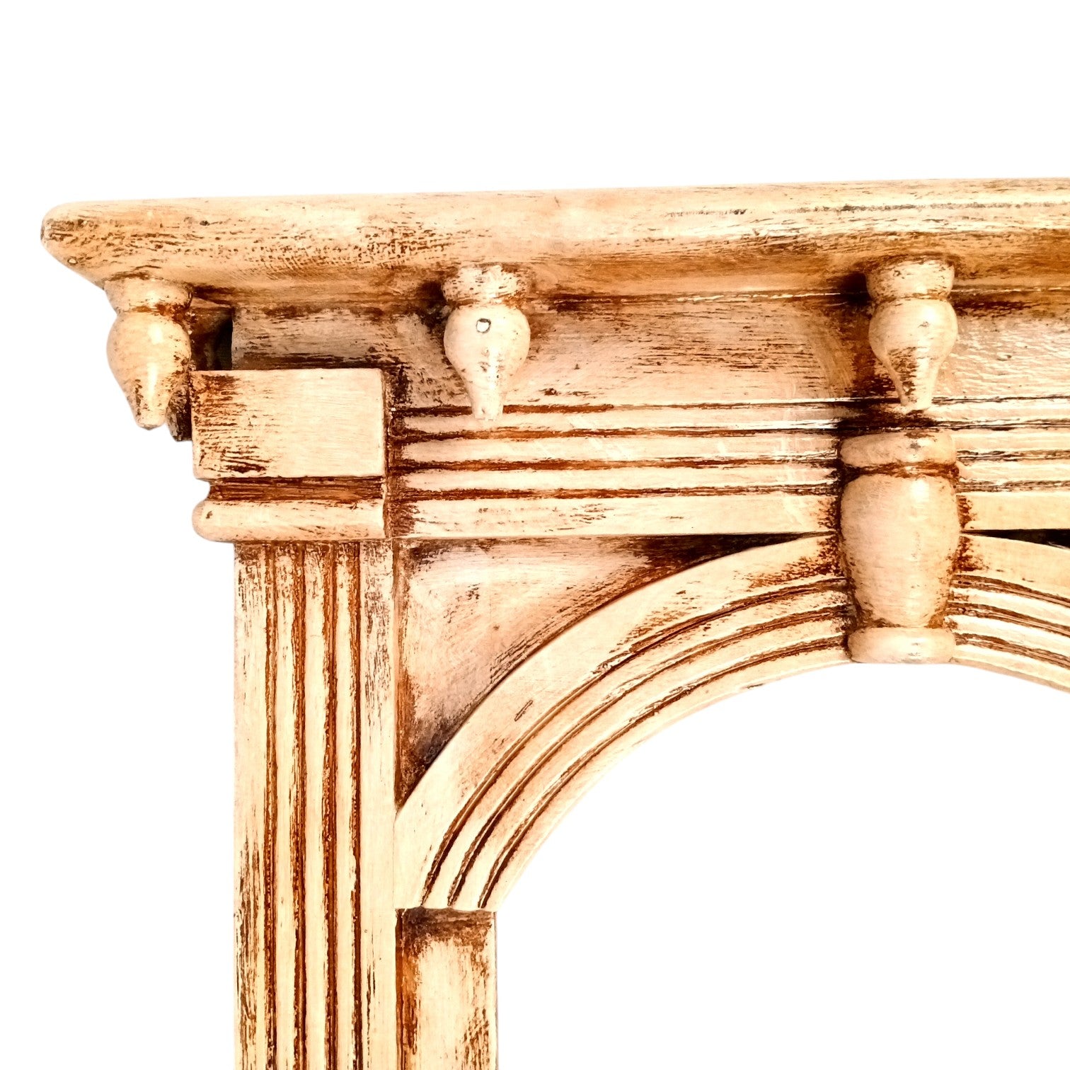 Wooden Jharokha Wall Hanging – Decorative Window Frame for Home, Living Room, Entrance & Wall Decor - 17 Inch - Apkamart